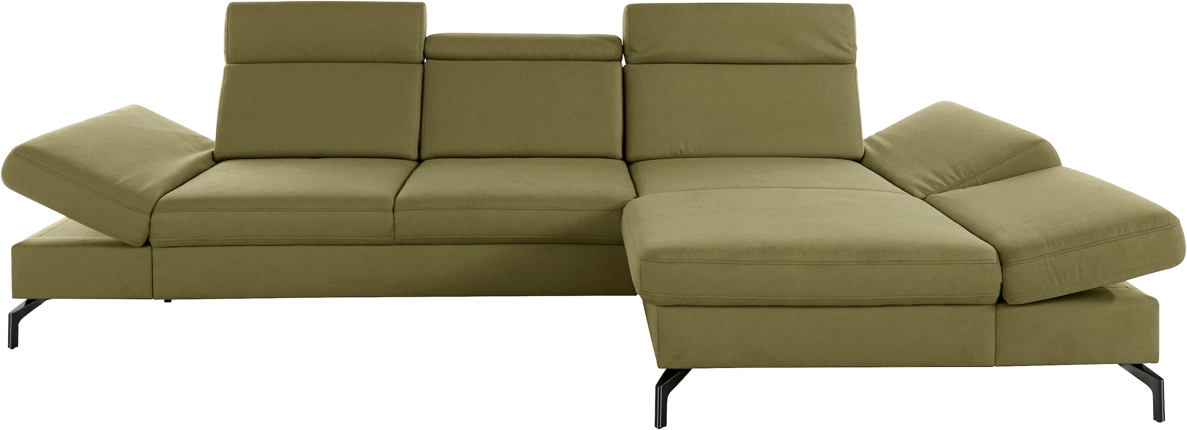 sit&more Ecksofa »Brisbane L-Form«, Fußhöhe 15 cm, inklusive Sitztiefen-, Armteil- und Kopfteilverstellung