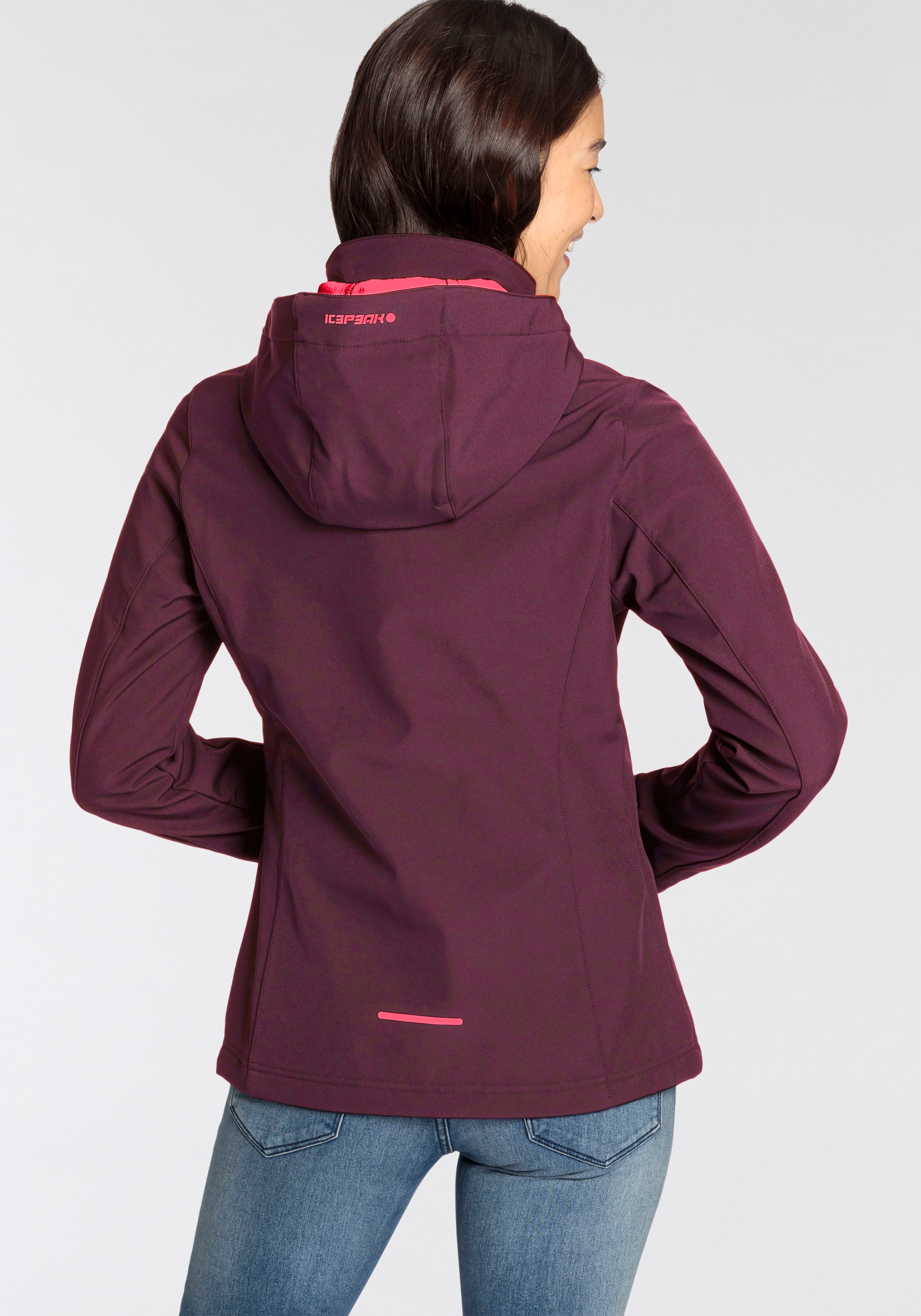 Icepeak Softshelljacke »D SOFTSHELLJACKE BRENHAM«, mit Kapuze, mit hohem Stehkragen
