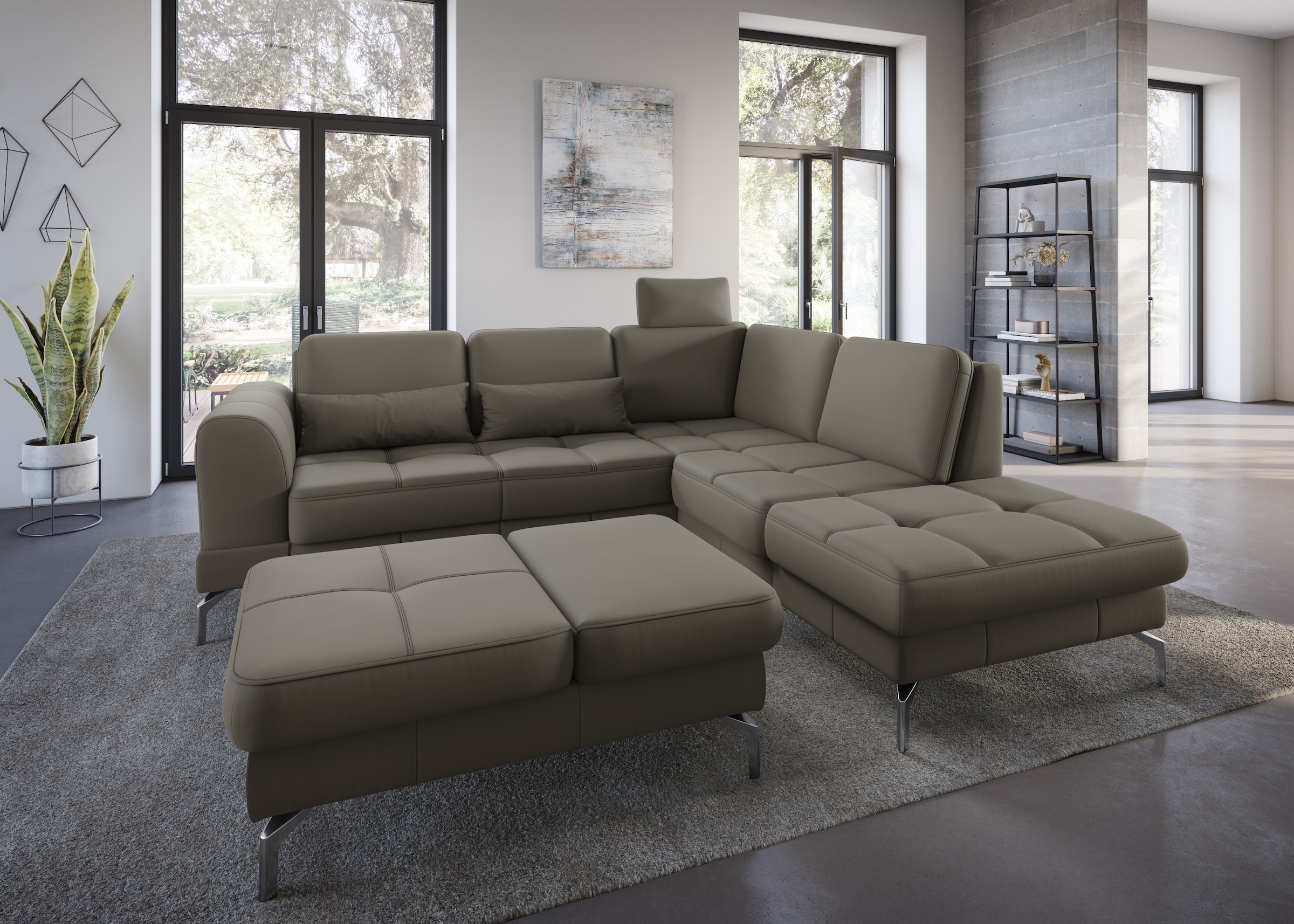 sit&more Hocker »Bendigo«, mit Klappfunktion, Bodenfreiheit 15 cm, wahlweise in 2 Fußfarben