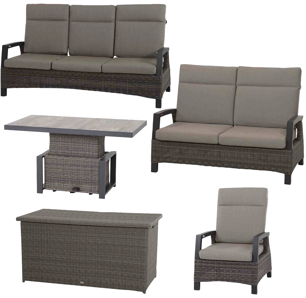 Siena Garden Garten-Essgruppe "Corido" 5 Stk. tlg. günstig online kaufen