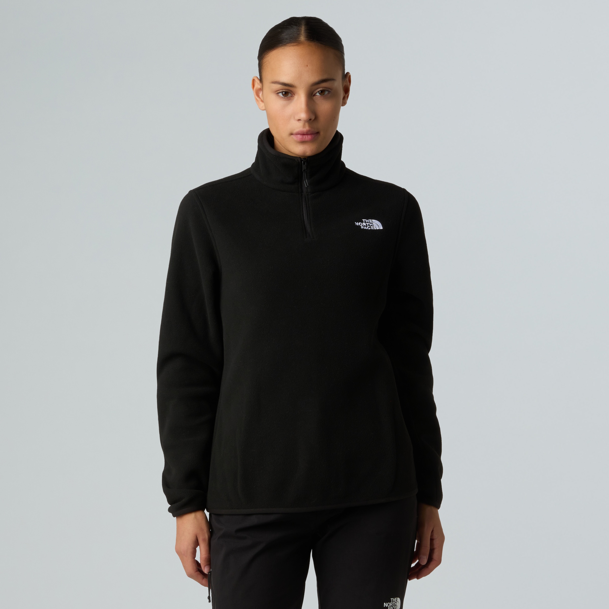 Fleecepullover THE NORTH FACE "W GLACIER FLEECE 1/4 ZIP JACKET", Damen, Gr. XL, tnf schwarz, Fleece, Obermaterial: 100% Polyester, normal, ohne Ausschnitt, Sweatshirts Fleecepullover, Halfzip aus Polyester, mit 1/4 Reißverschluss 2