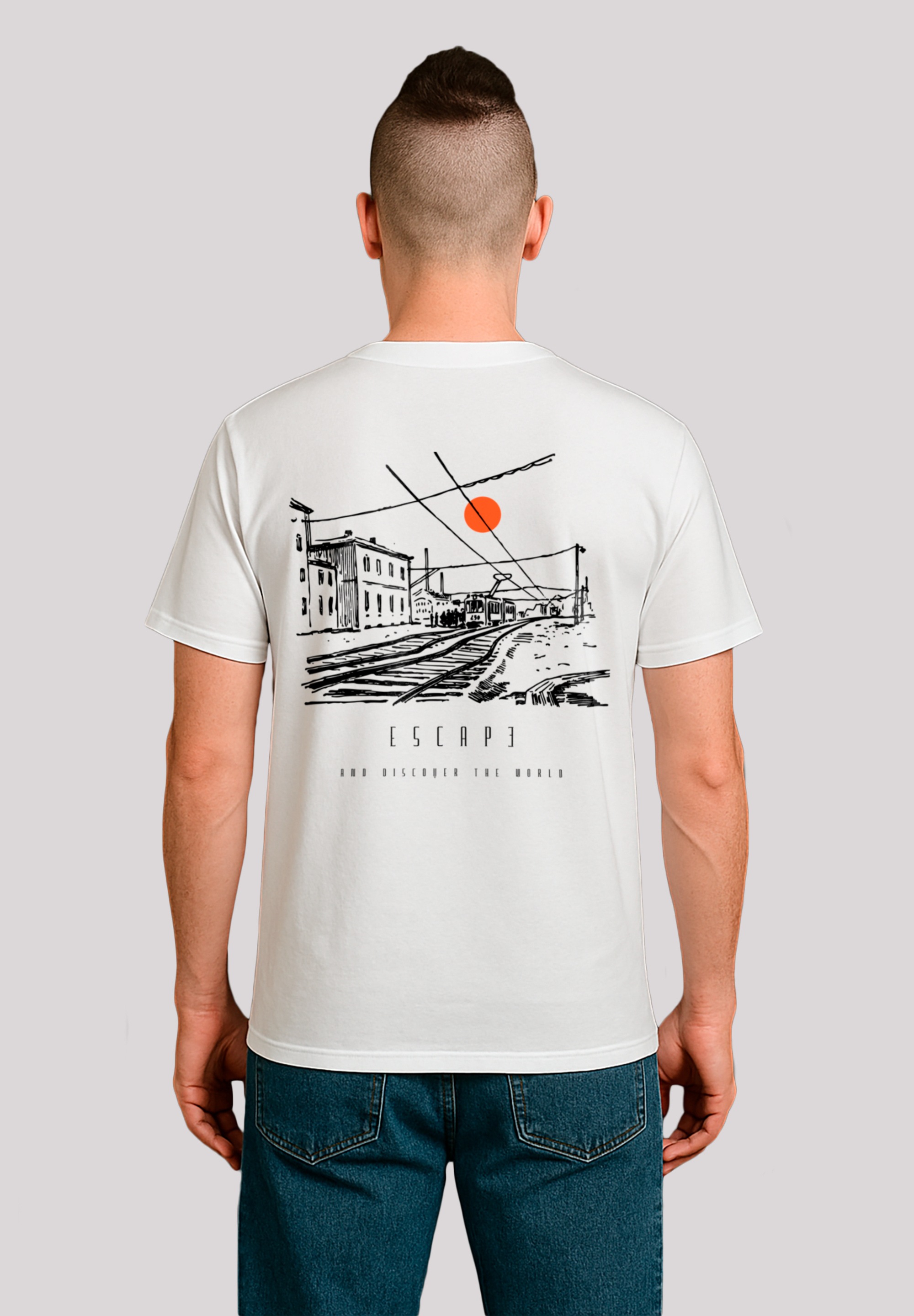 F4NT4STIC T-Shirt "Escape Discover the World Town Train Station" Premium Qu günstig online kaufen