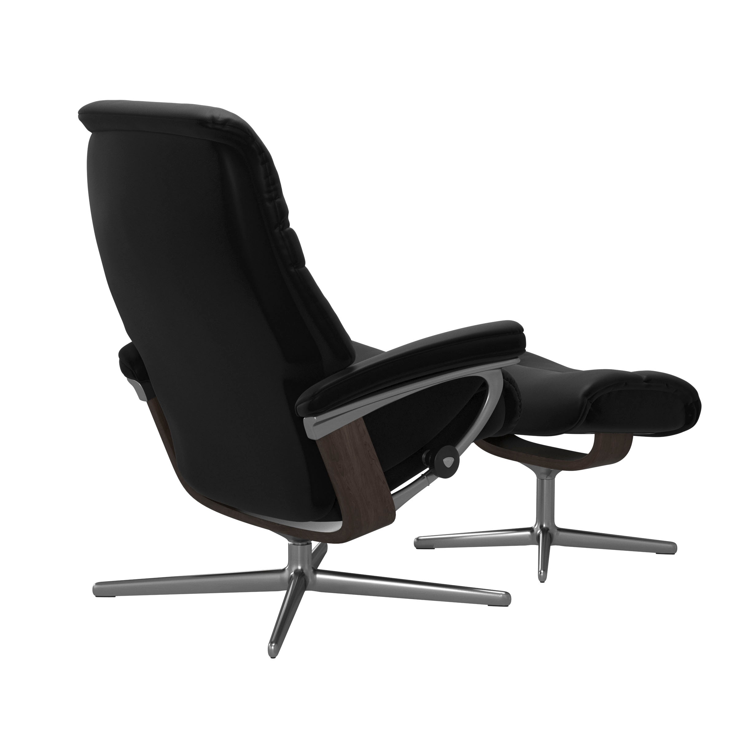 Stressless® Relaxsessel »Sunrise«, (Set, Relaxsessel mit Hocker), mit Hocker, mit Cross Base, Größe S, M & L, Holzakzent Wenge
