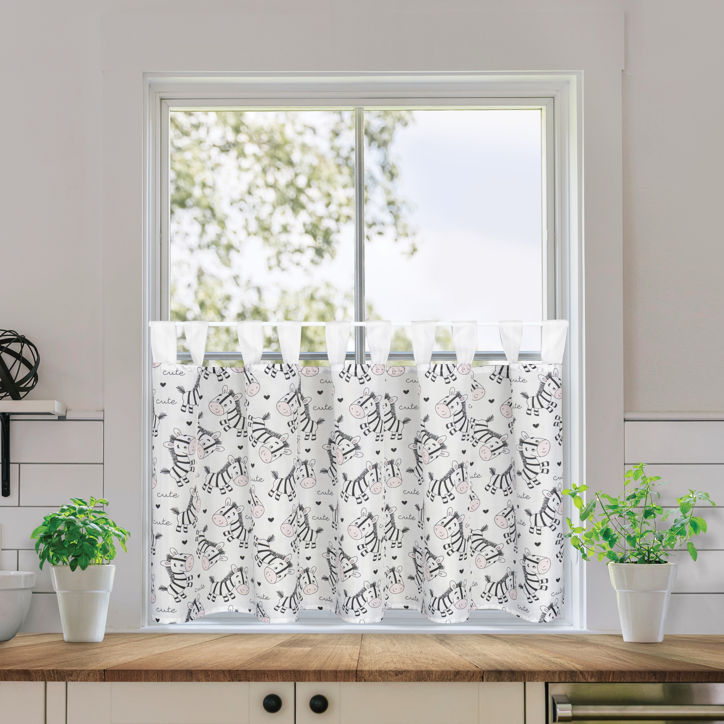 Scheibengardine GERSTER, B:48cm H:140cm, weiß, Polyester, Kinderzimmer, Gardinen, "Maja", Halbtransparente Scheibengardine "Maja"