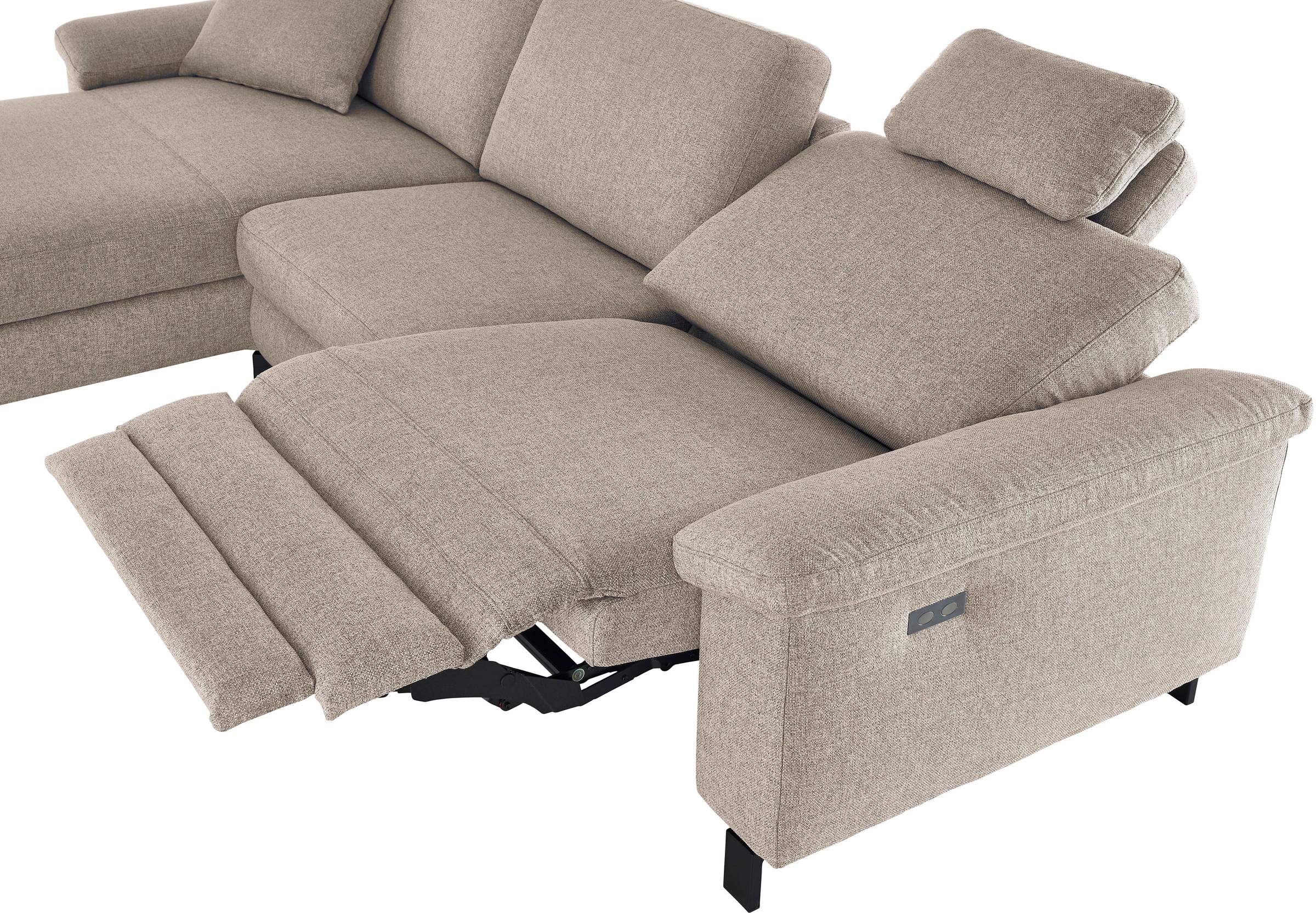 3C Candy Ecksofa »Mainau L-Form«, Relaxfunktion im 1,5-Sitzer, motorische Schlaffunktion in Longchair