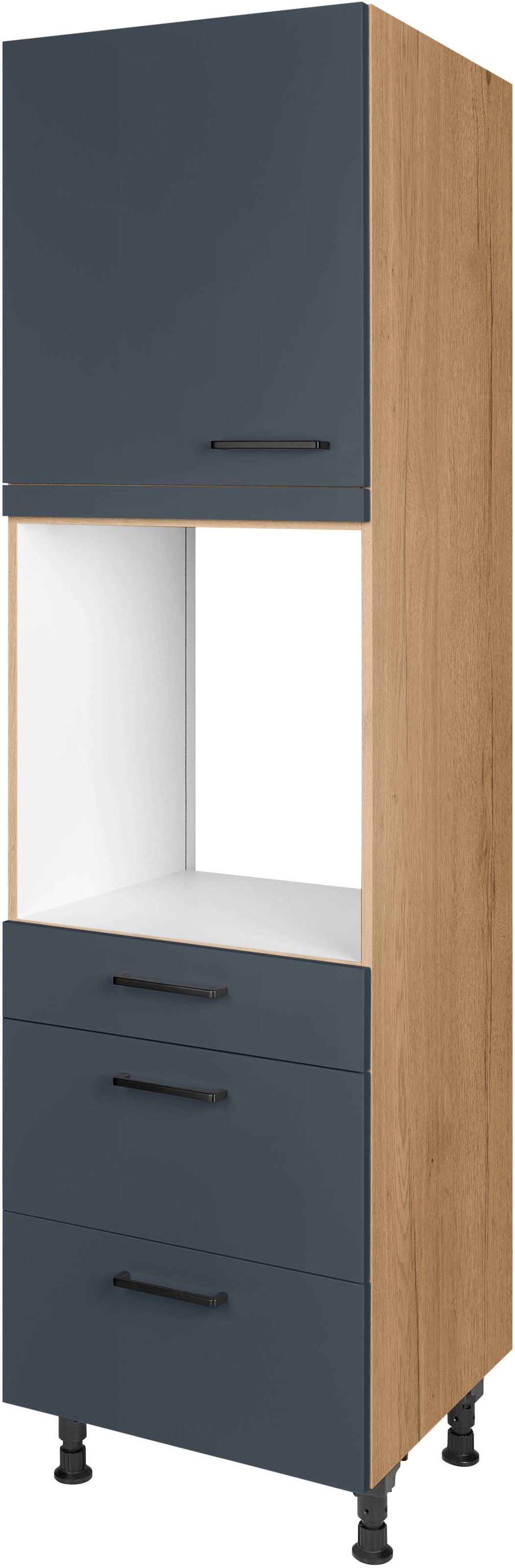 nobilia ""Easytouch", Ausrichtung wählbar, mit Schublade und zwei Auszügen und" einer Tür, vormontiert, Breite/Höhe: 60/216,6 cm