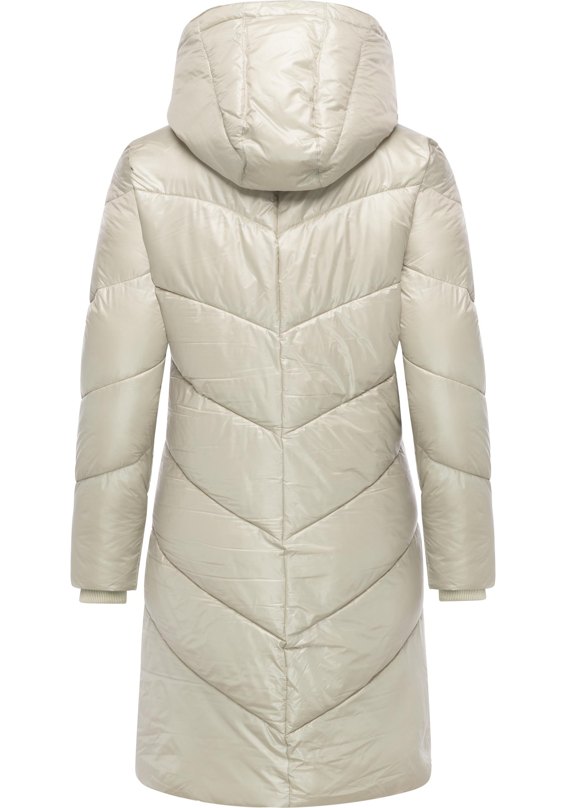 Ragwear Wintermantel »Rebelka Shiny«, Glänzender Winter Steppmantel mit Kapuze