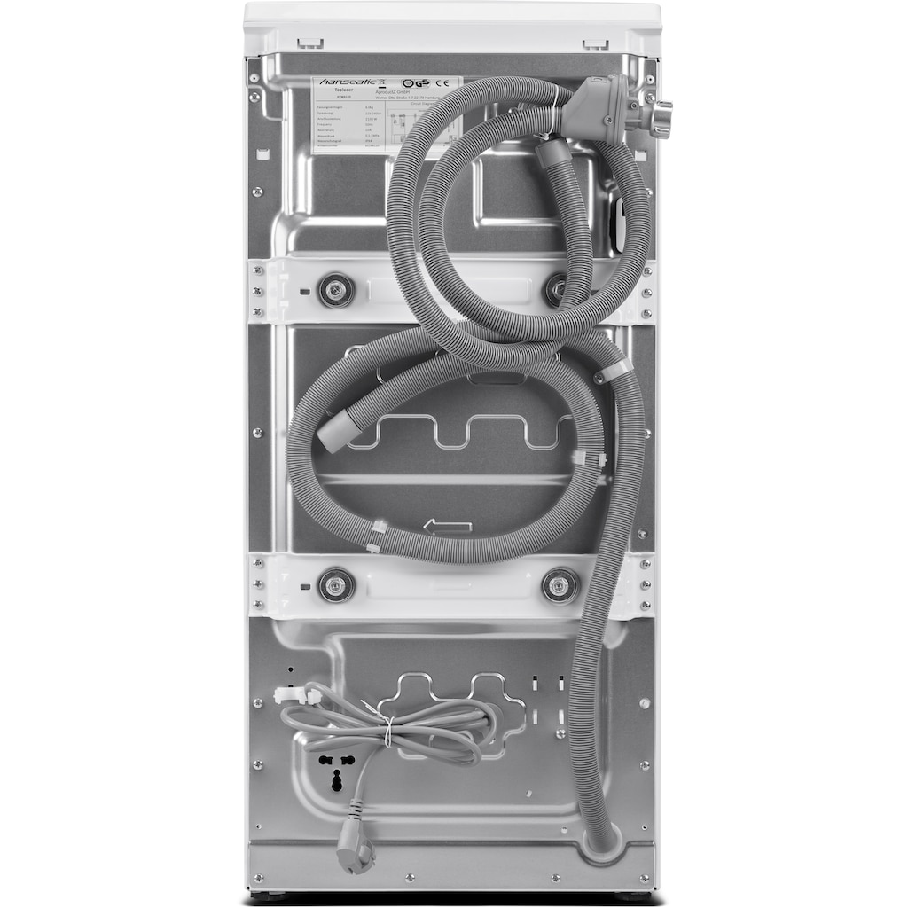 Hanseatic Waschmaschine Toplader, HTW612D, 6 kg, 1200 U/min, Mengenautomatik, Überlaufschutzsystem