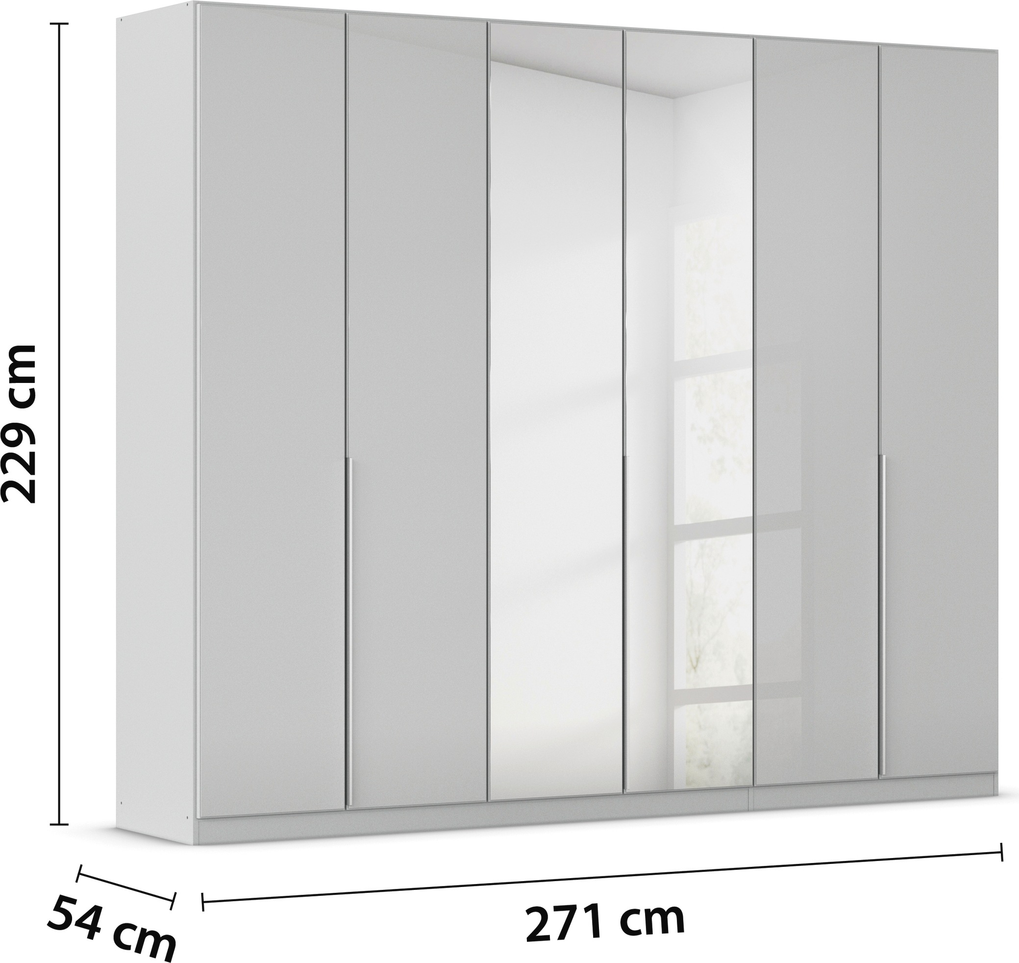 rauch Drehtürenschrank »Kleiderschrank Kleiderschränke Schrank Garderobe AGORDO mit Glasfront«, (in zwei Griff-Farben), durchdachte Innenausstattung, in 6 Breiten und 2 Höhen MADE IN GERMANY