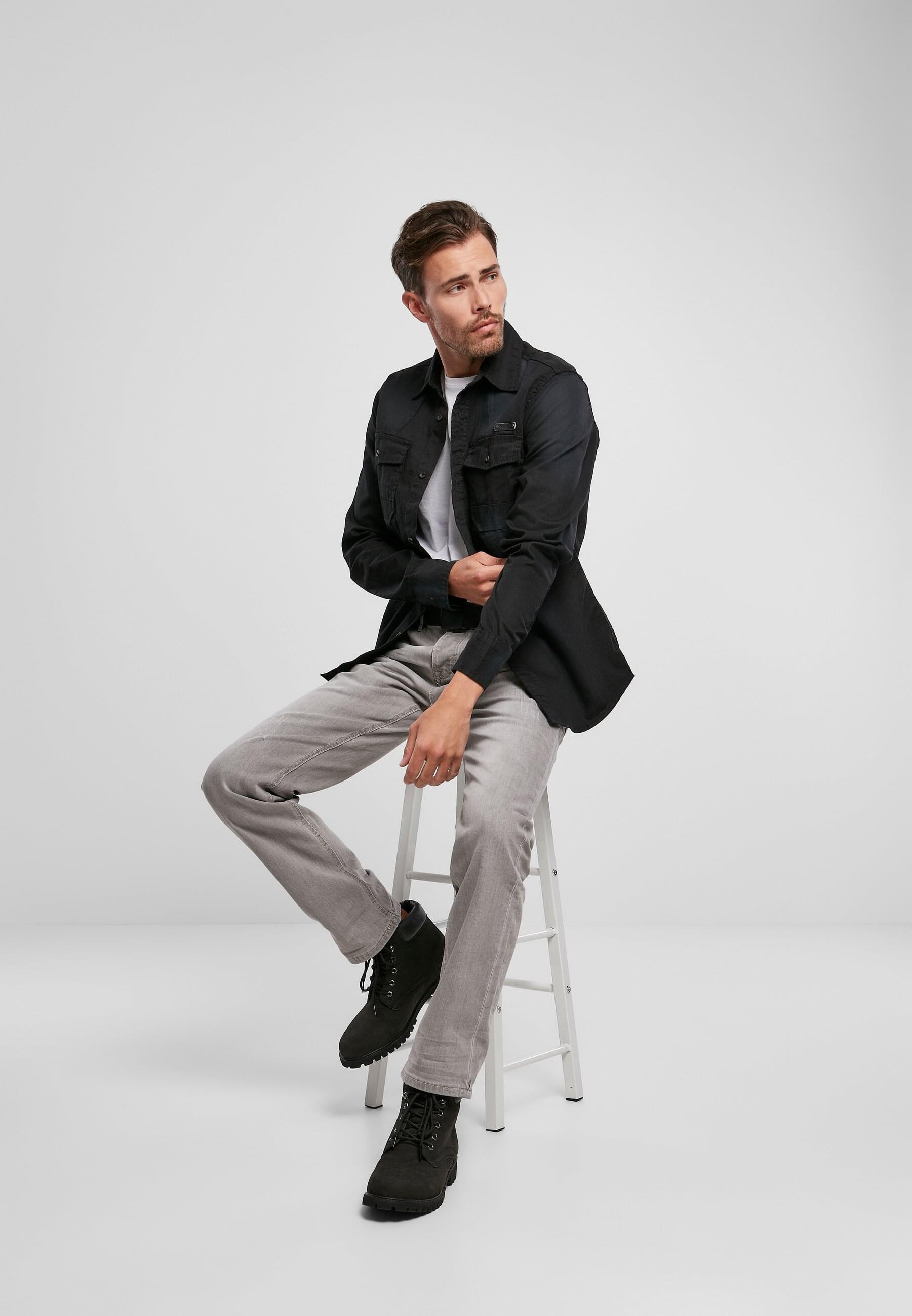 Brandit Langarmhemd »Brandit Herren Hardee Denim Shirt«, (1 tlg.)