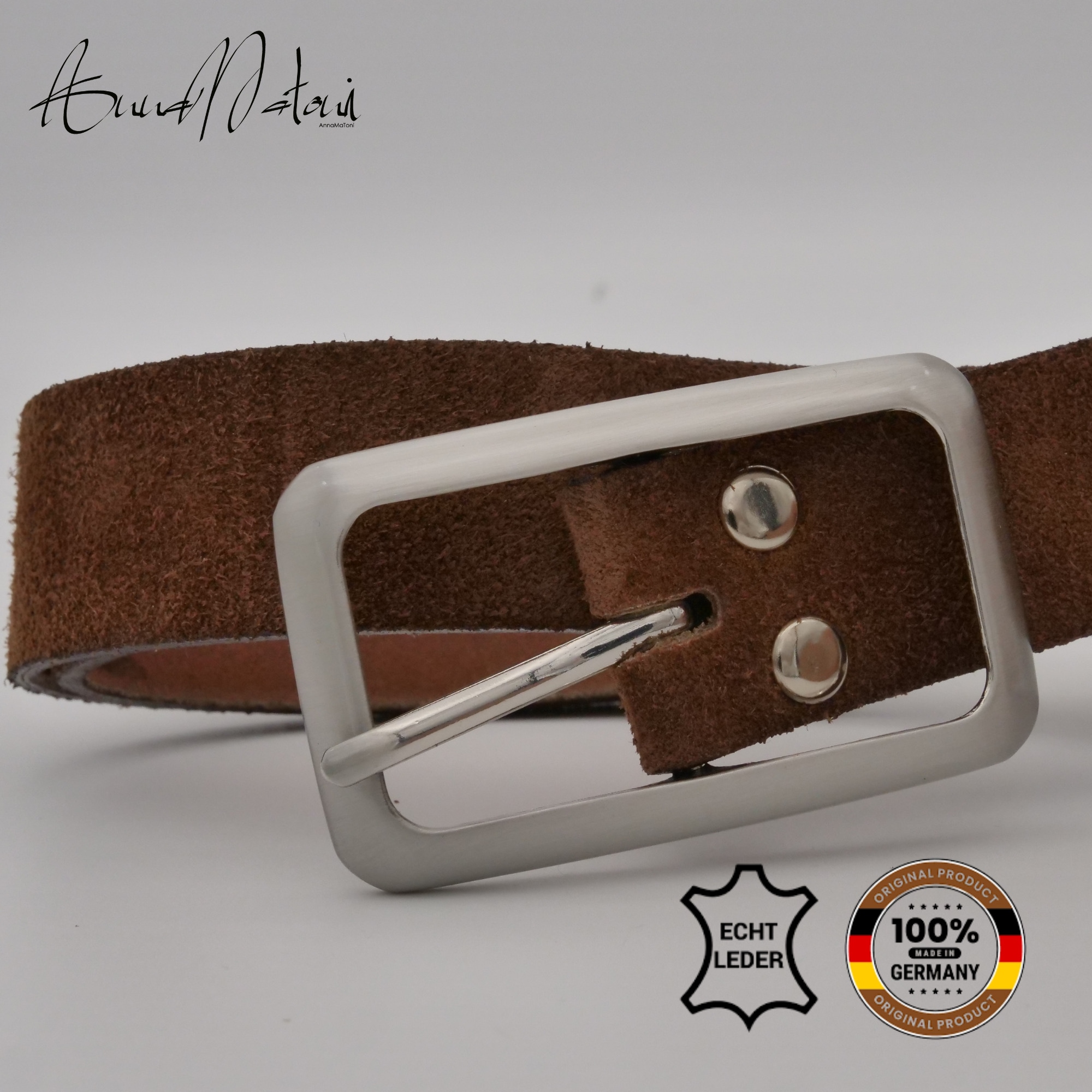 AnnaMatoni Ledergürtel »AnnaMatoni Damen Ledergürtel in hochwertigem Velour Leder 3cm«