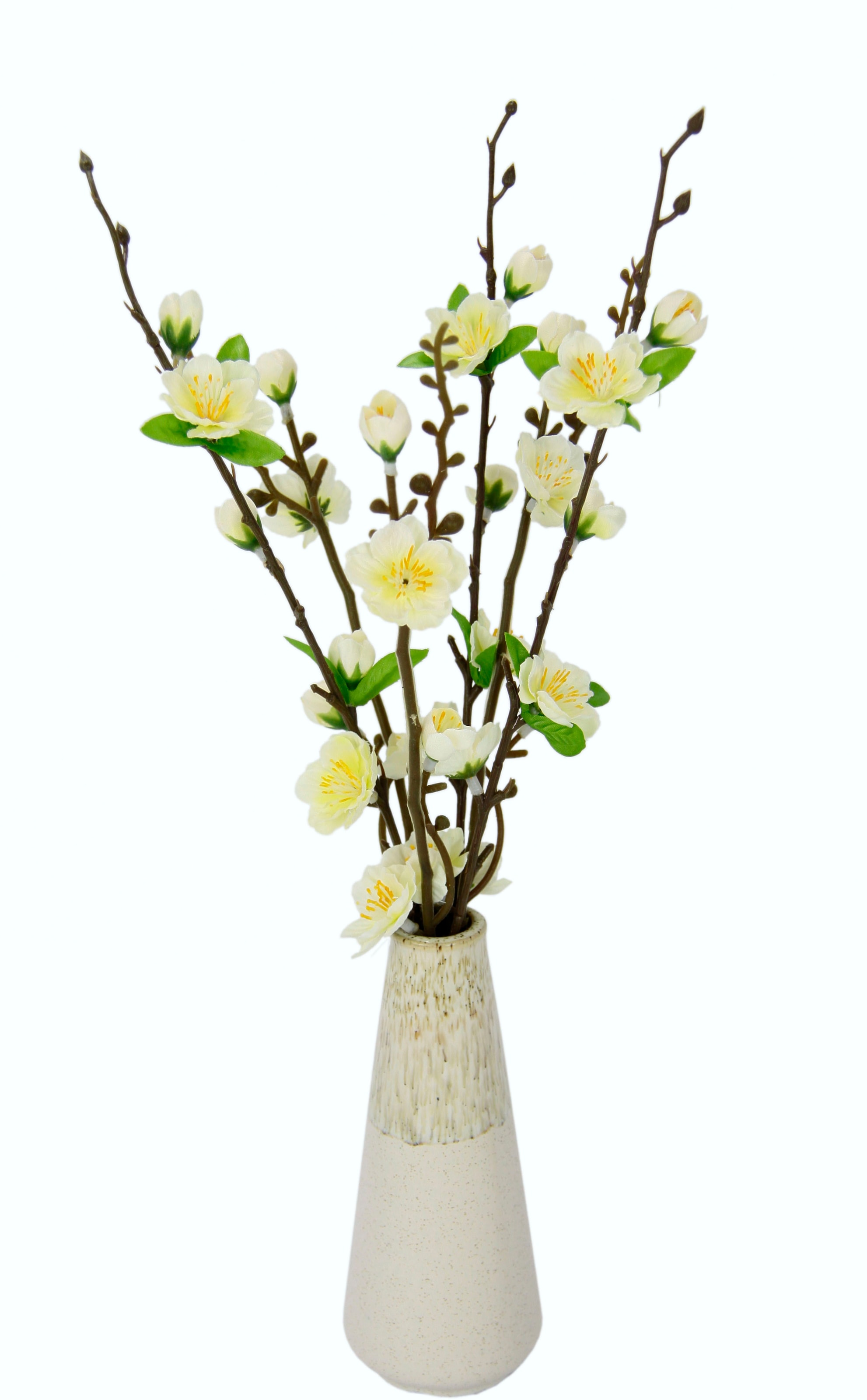 I.GE.A. Kunstblume "Kirschblütenbund", Vase aus Keramik