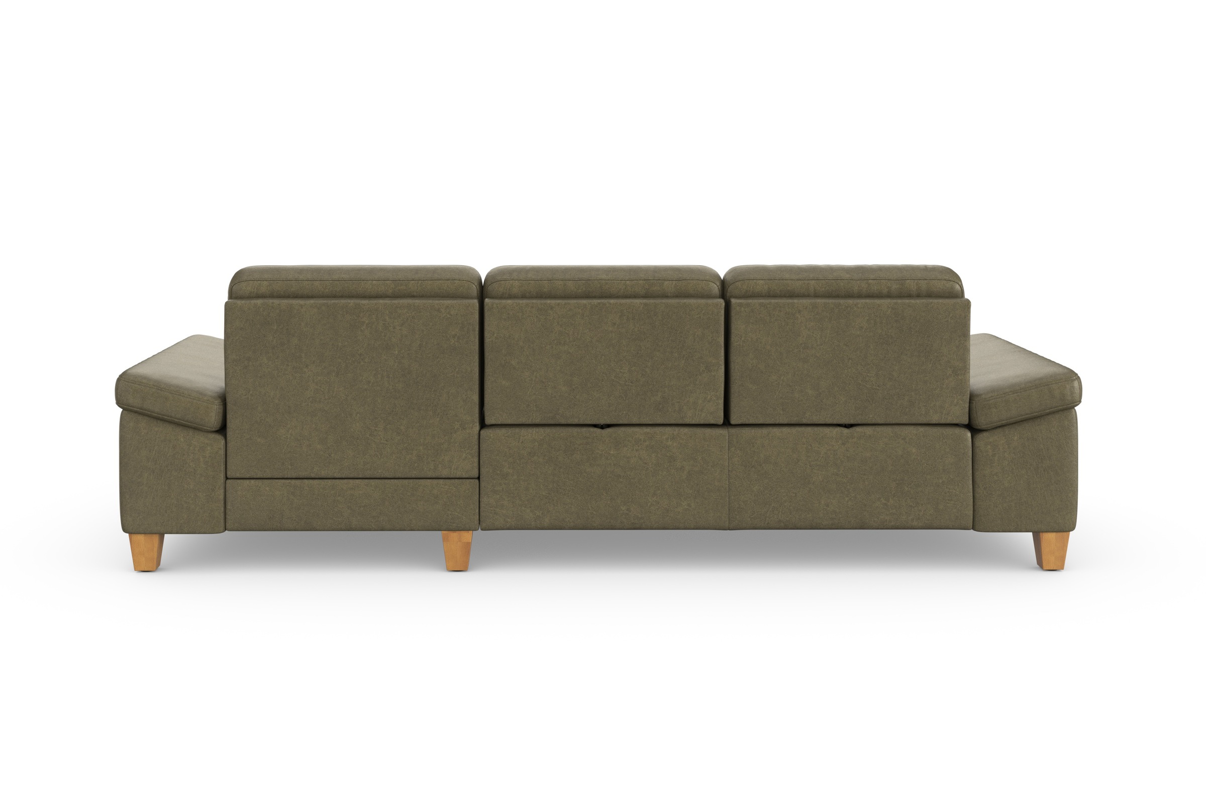 Ecksofa SIT & MORE "Westham L-Form", grün (olive), B:275cm H:88cm T:172cm, 100% Polyester, Sofas, Ecksofa, mit Recamiere, mit oder ohne Bettfunktion, Bettkasten, Füße Eiche 3