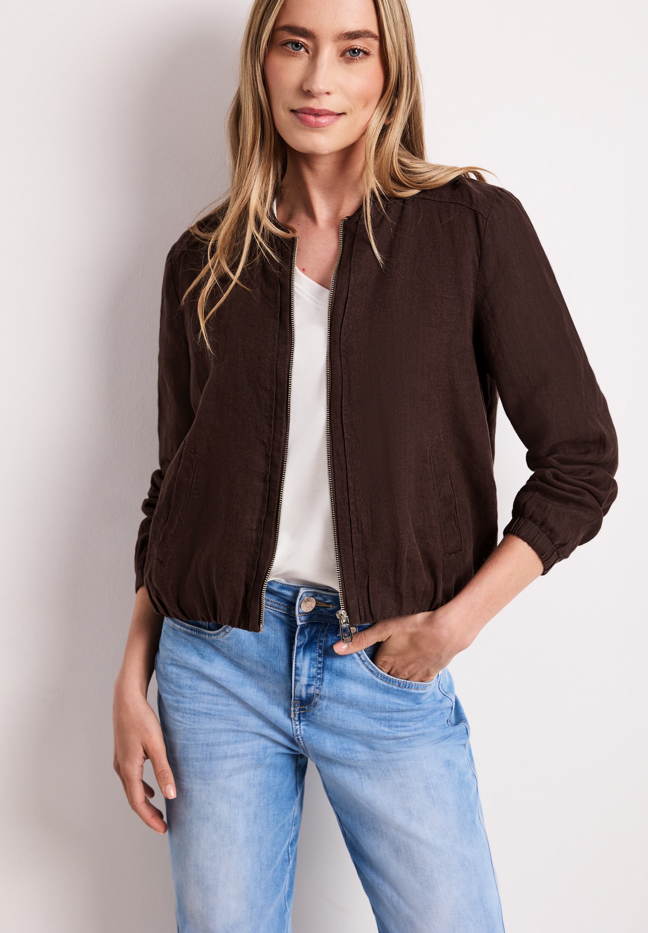 STREET ONE Blouson ohne Kapuze aus Leinen