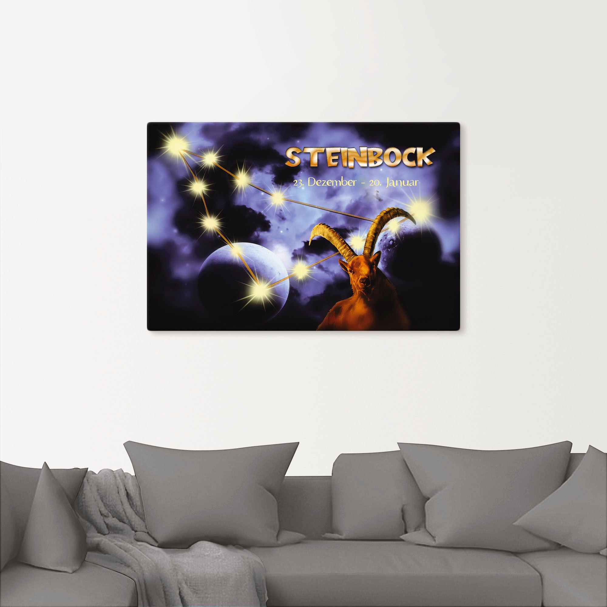 Artland Wandbild »Sternzeichen - Steinbock«, Bilder von Sternzeichen, (1 St.), als Leinwandbild, Poster in verschied. Größen