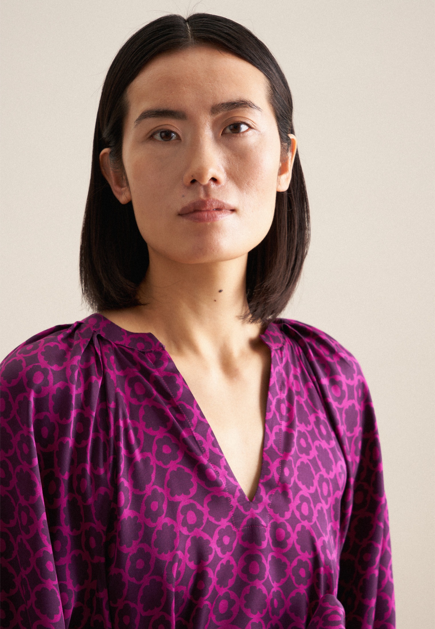 Thumbnail - seidensticker Sommerkleid "Schwarze Rose" 3/4 Rundhals Druck