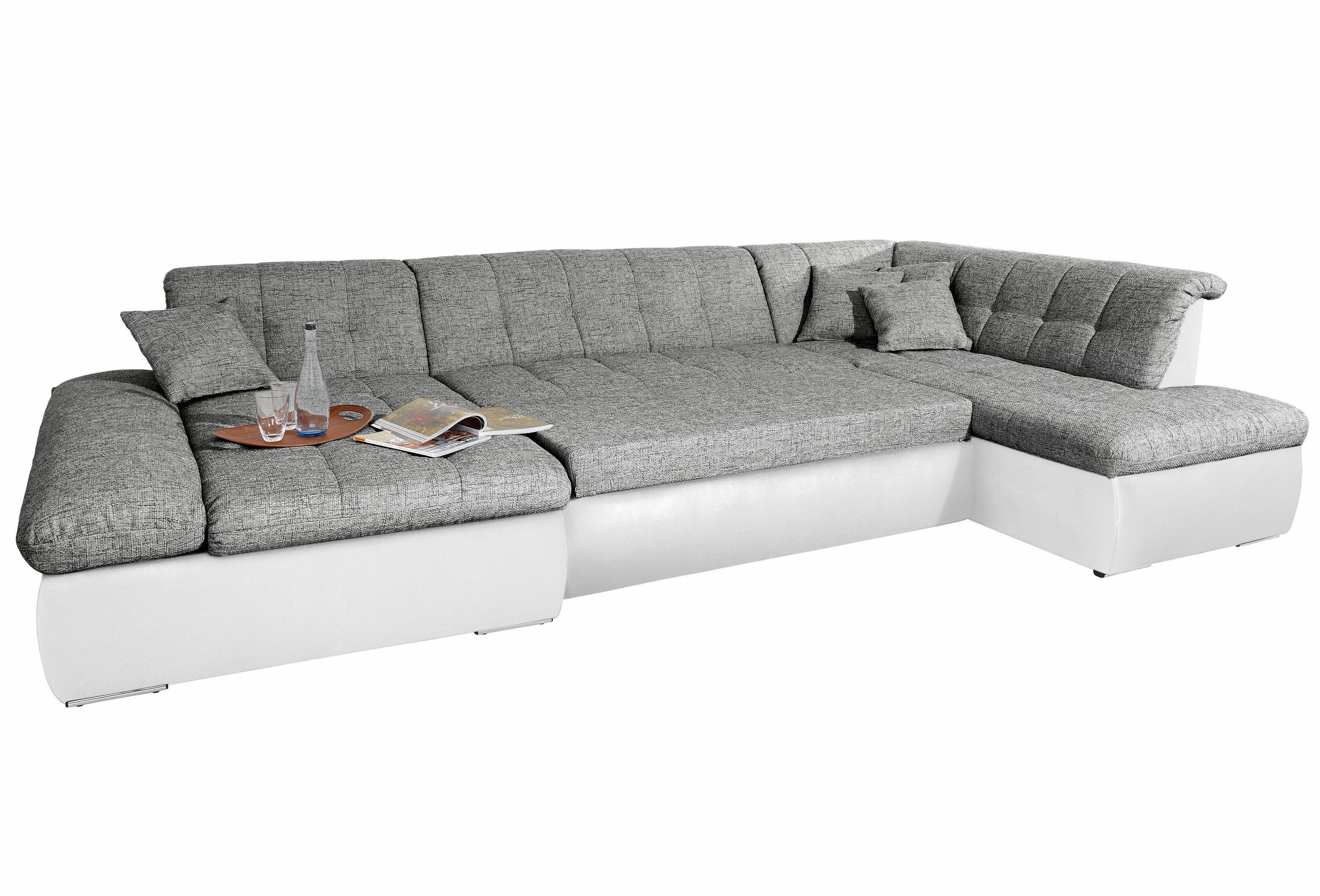 DOMO collection Wohnlandschaft »Moric U-Form auch in Cord«, im XXL-Format, wahlweise mit Bettfunktion und Armlehnenverstellung