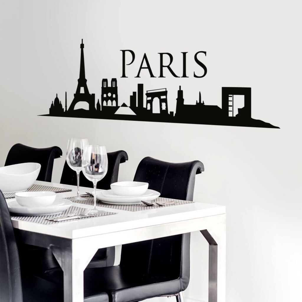 Wall-Art Wandtattoo »XXL Stadt Skyline Paris 90cm«, (1 St.)