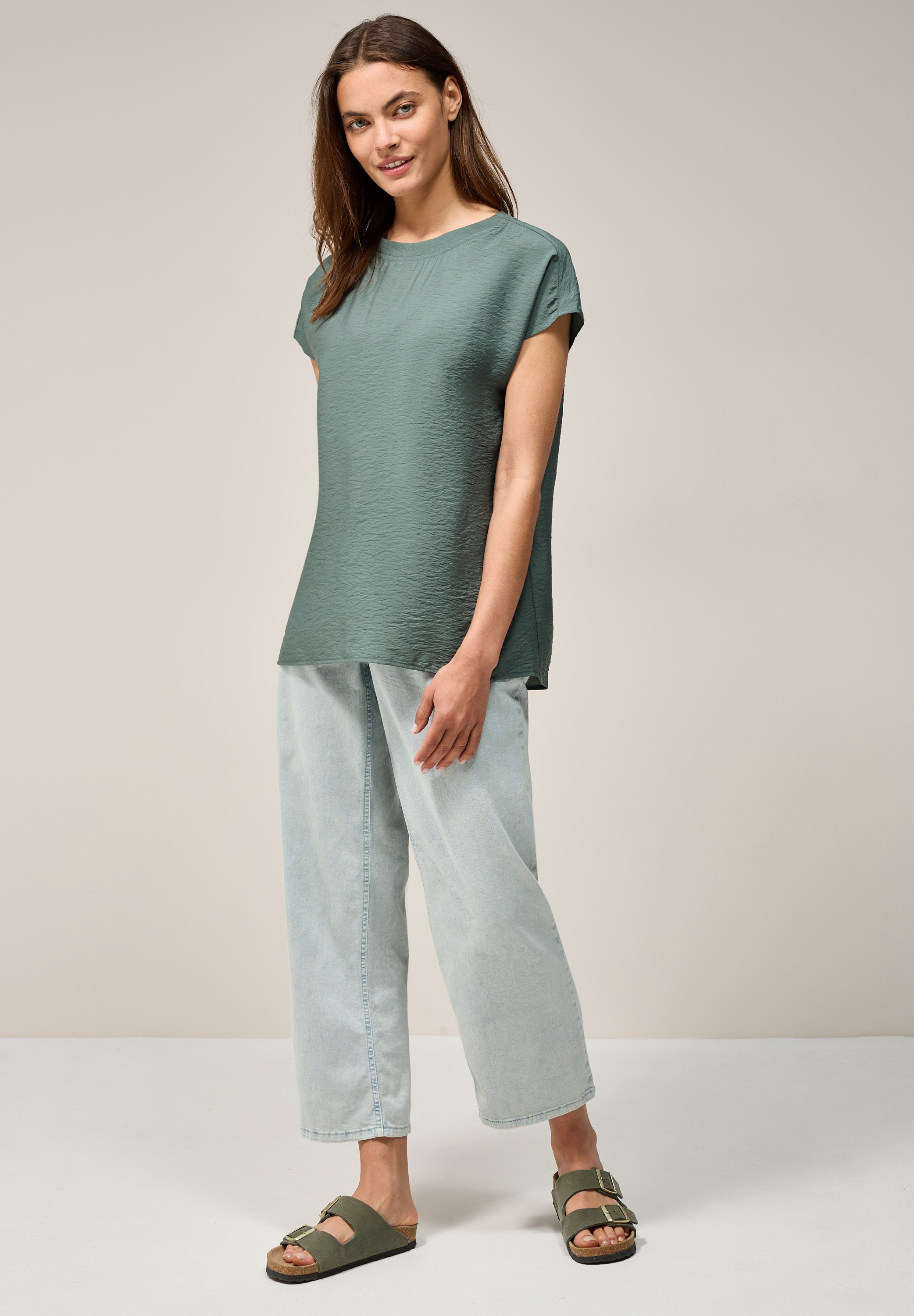 Thumbnail - Cecil Kurzarmbluse mit Rundhalsausschnitt