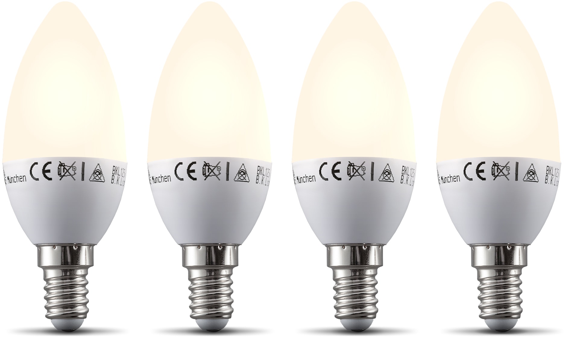 B.K.Licht LED-Leuchtmittel, E14, 4 St., Warmweiß, Smart Home LED-Lampe, RGB, WiFi, App-Steuerung, dimmbar