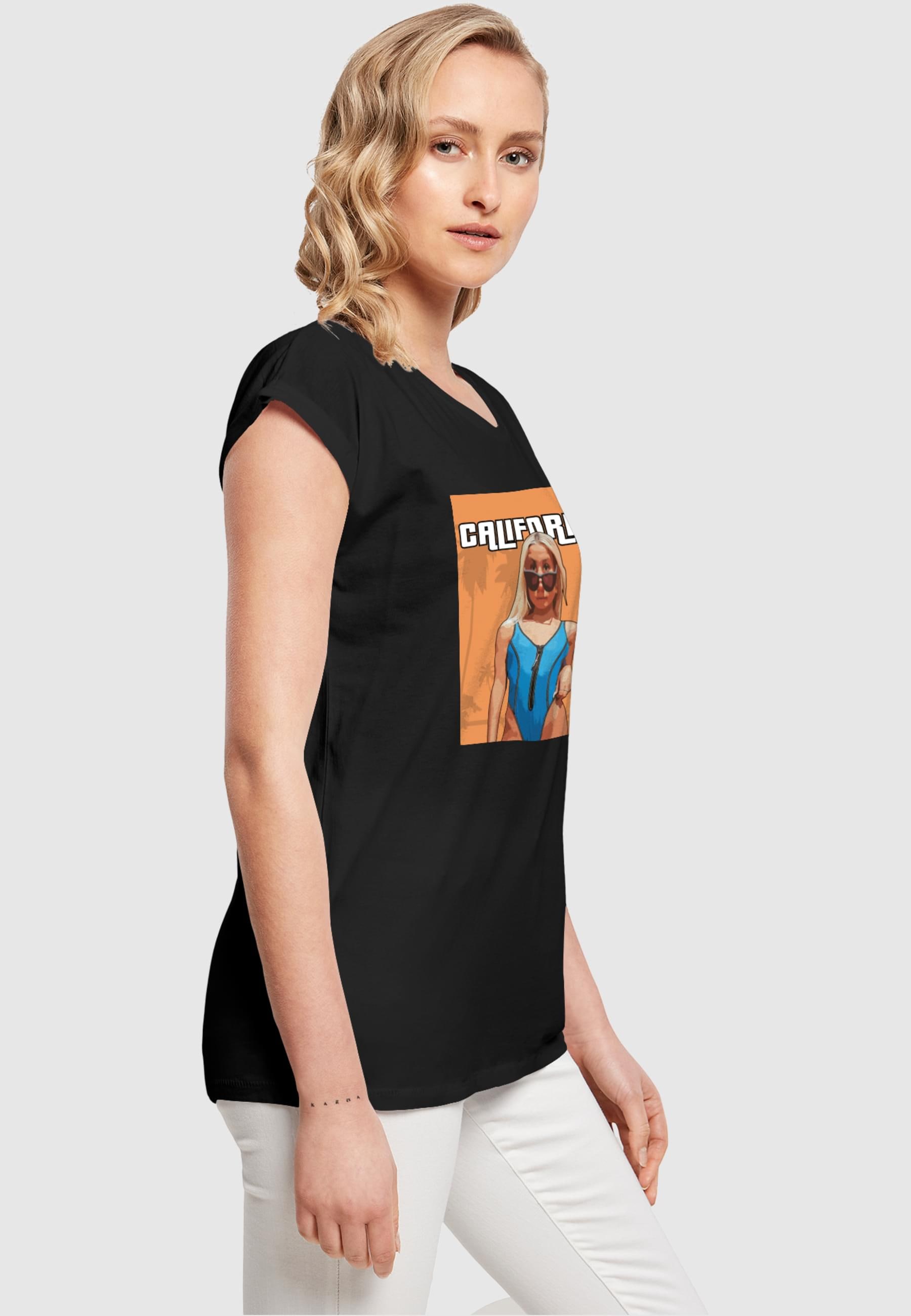Merchcode T-Shirt »Merchcode Damen Ladies Grand California Extended Shoulder Tee«, (1 tlg.)