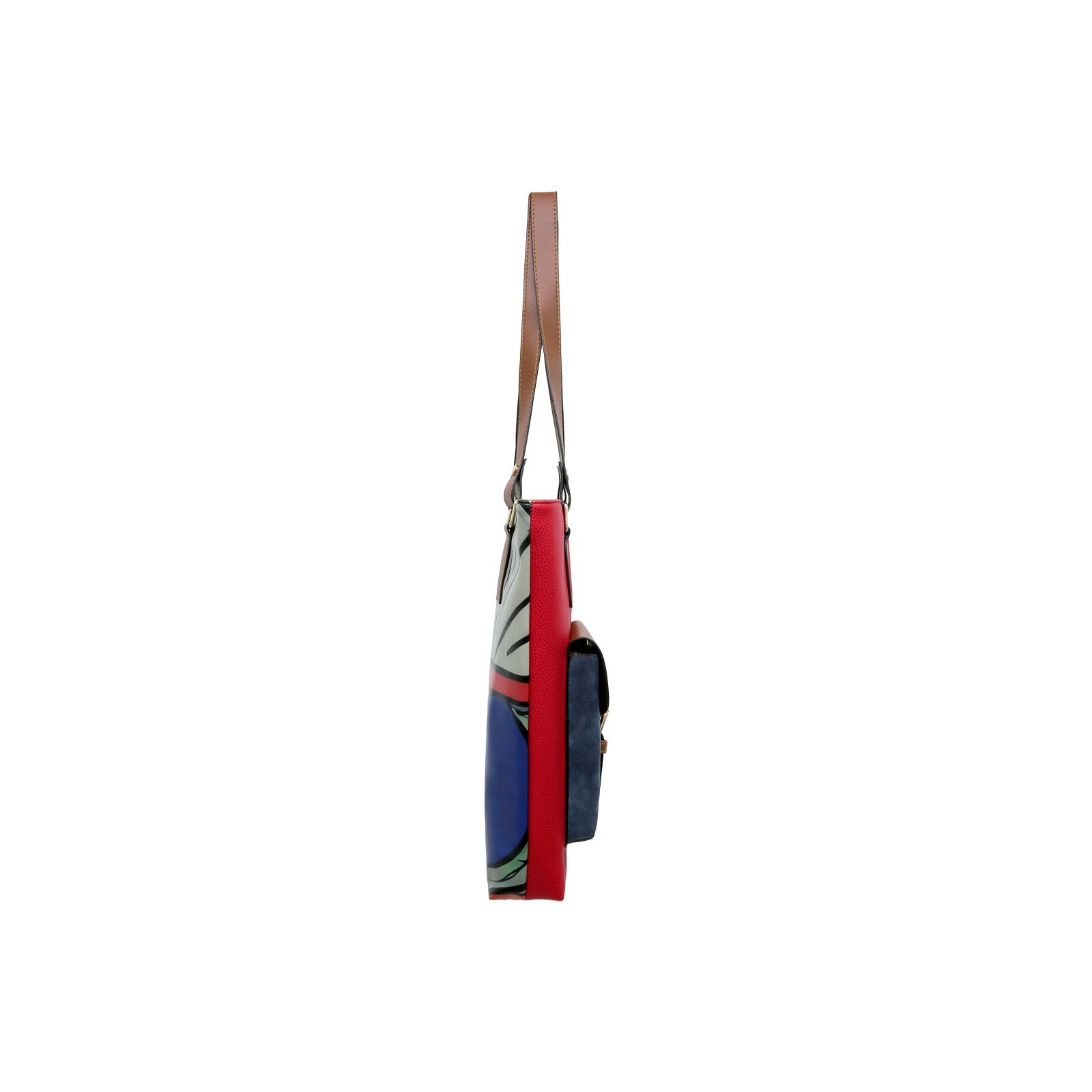 DOGO Umhängetasche »Multi Pocket Bag Shopper-Tasche Cubic Faces Damen Schultertasche«, Vegan