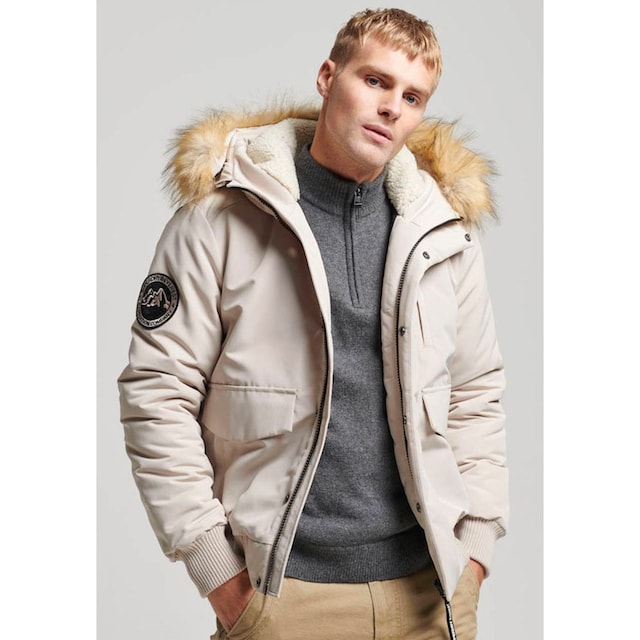 Superdry Steppjacke »EVEREST HOODED PUFFER BOMBER«, mit Kapuze ▷ bestellen  | BAUR