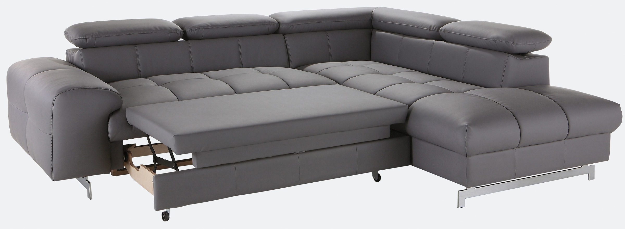 COTTA Polstergarnitur »Chef L-Form«, (Set), Set bestehend aus: Ecksofa mit Kopfteilverstellung & Hocker