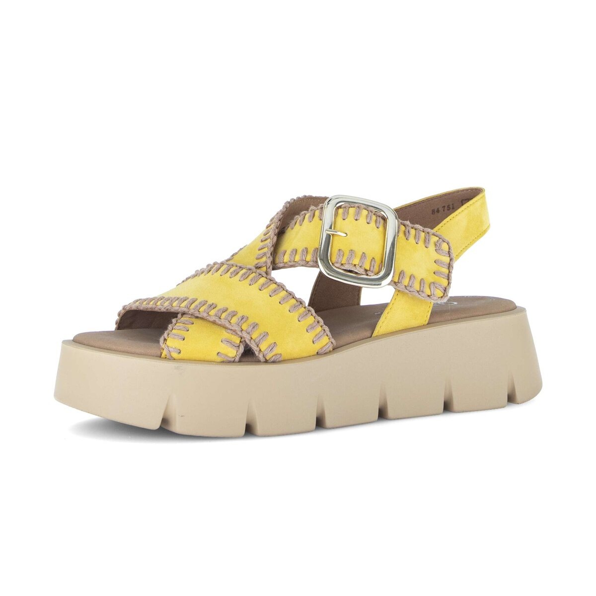 Plateausandaletten GABOR "Plateau Sandale", Damen, Gr. 40, gelb, Schuhe