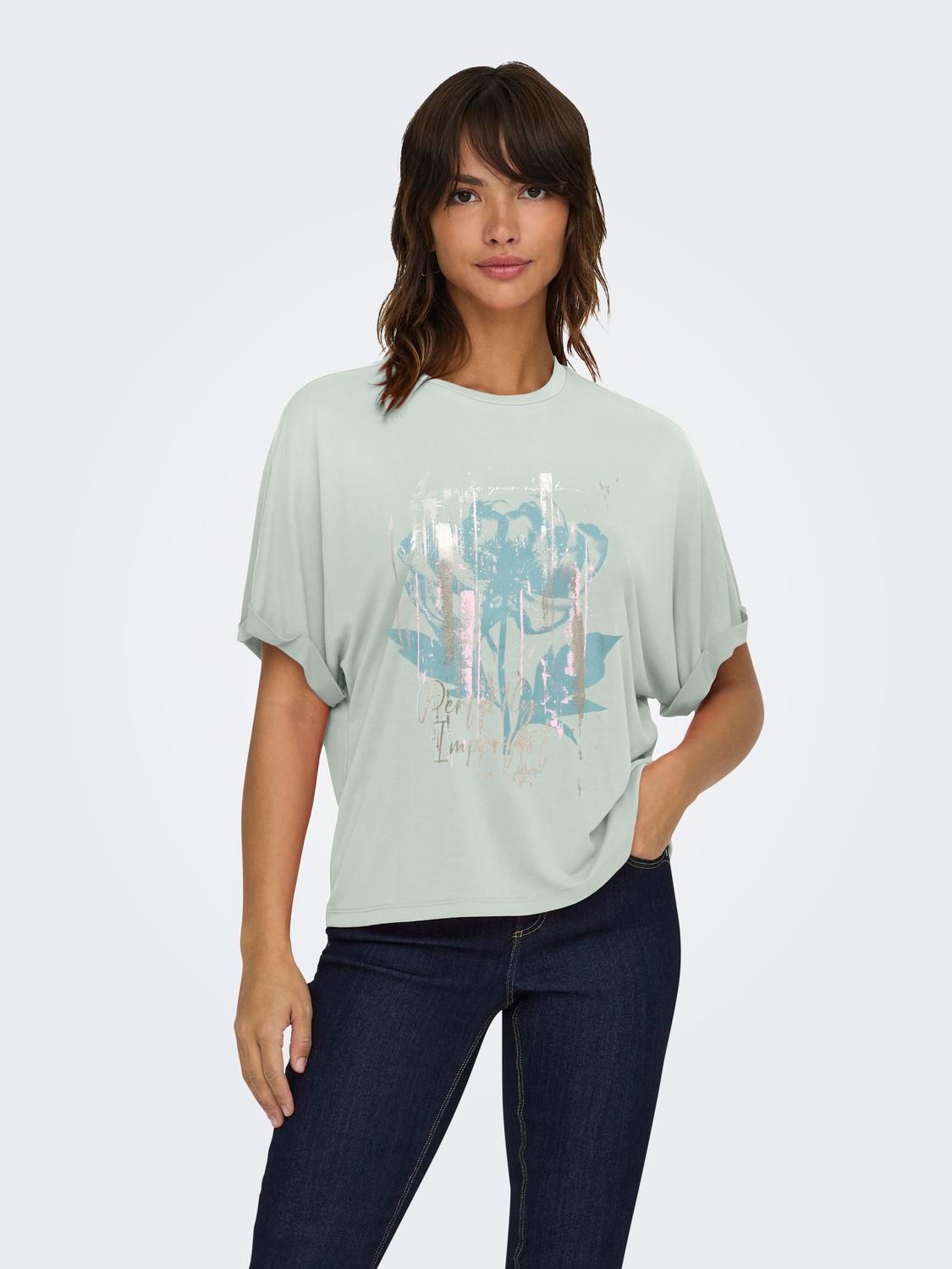 ONLY T-Shirt "ONLFREE LIFE S/S FOLD-UP TOP BOX JRS" Materialmix, regular fi günstig online kaufen