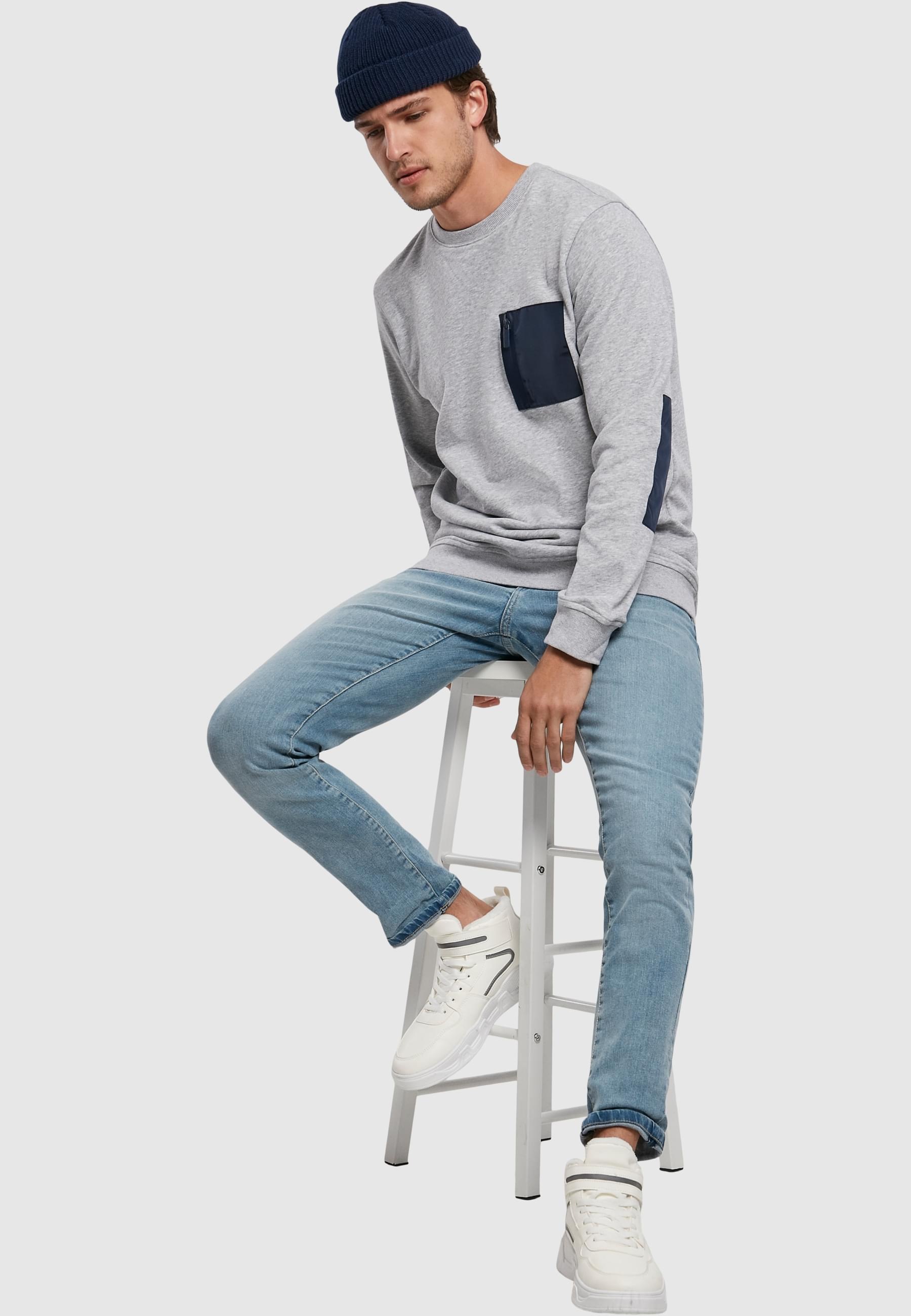 URBAN CLASSICS Rundhalspullover »Urban Classics Herren Military Crew«, (1 tlg.)