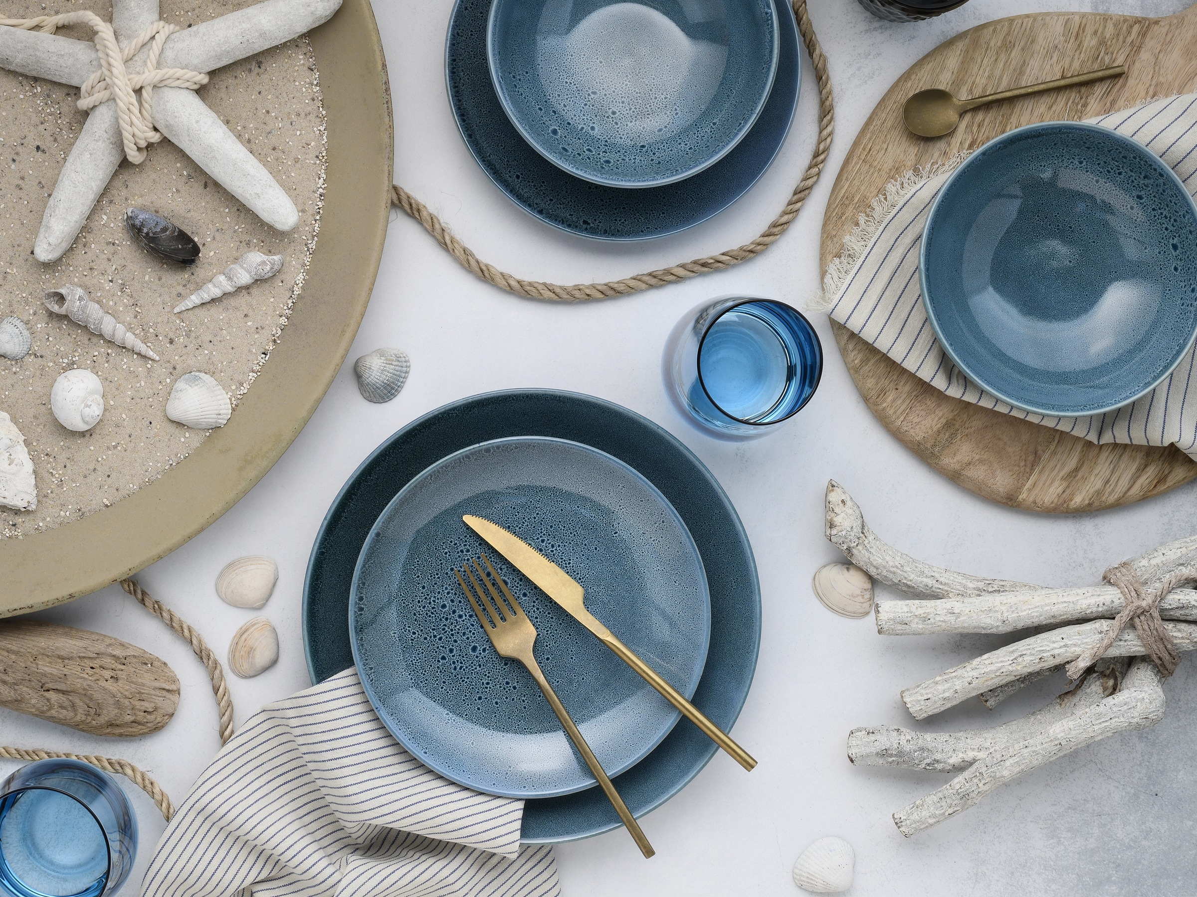 CreaTable Tafelservice »Geschirr-Set Reactive Nostalgic« Service, jedes Stück ist ein Unikat, 12 Teile, für 4 Personen