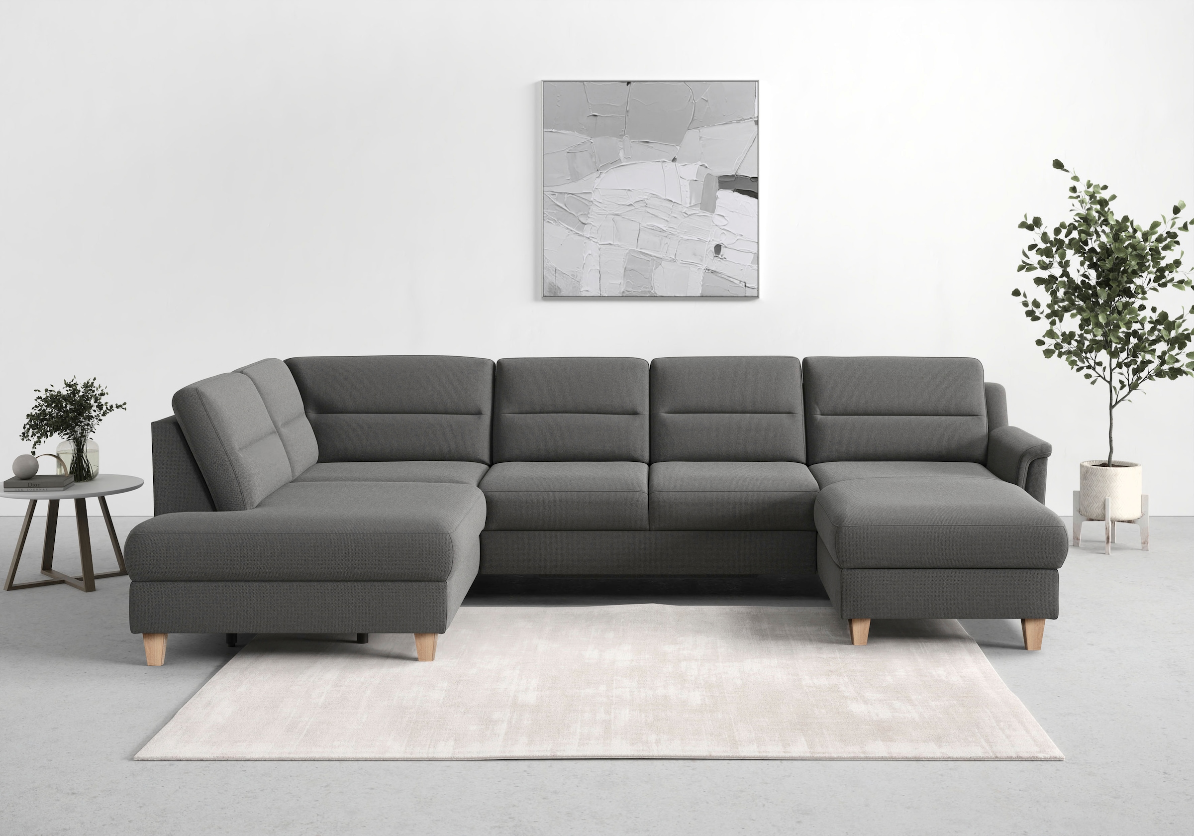 sit&more Wohnlandschaft "Farö U-Form" inklusive Federkern, wahlweise mit Schlaffunktion und Bettkasten