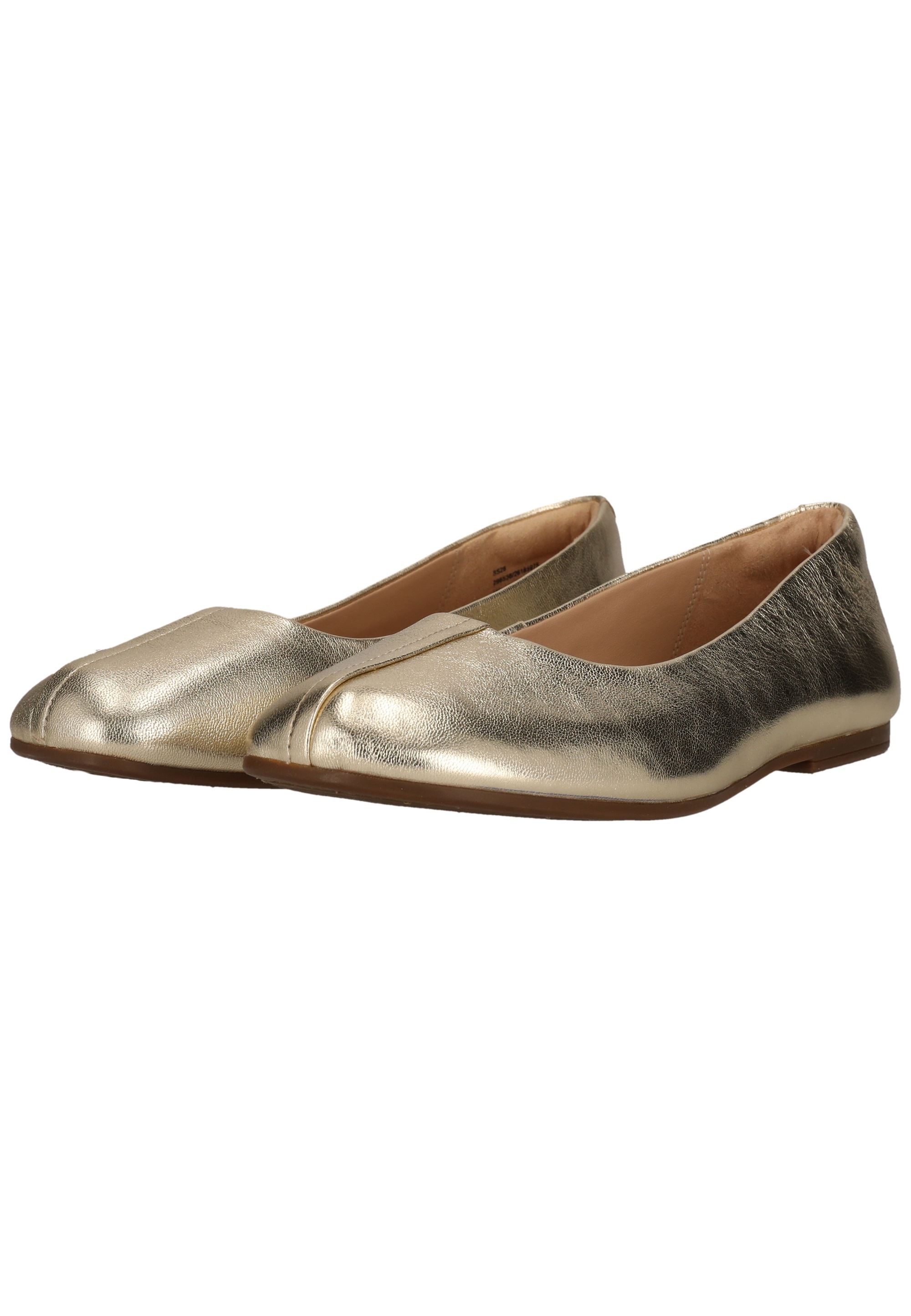 Ballerina CLARKS "Livia Lily", Damen, Gr. 40, goldfarben, Leder, Schuhe Ballerina, mit dezenten Nahtdetails 2