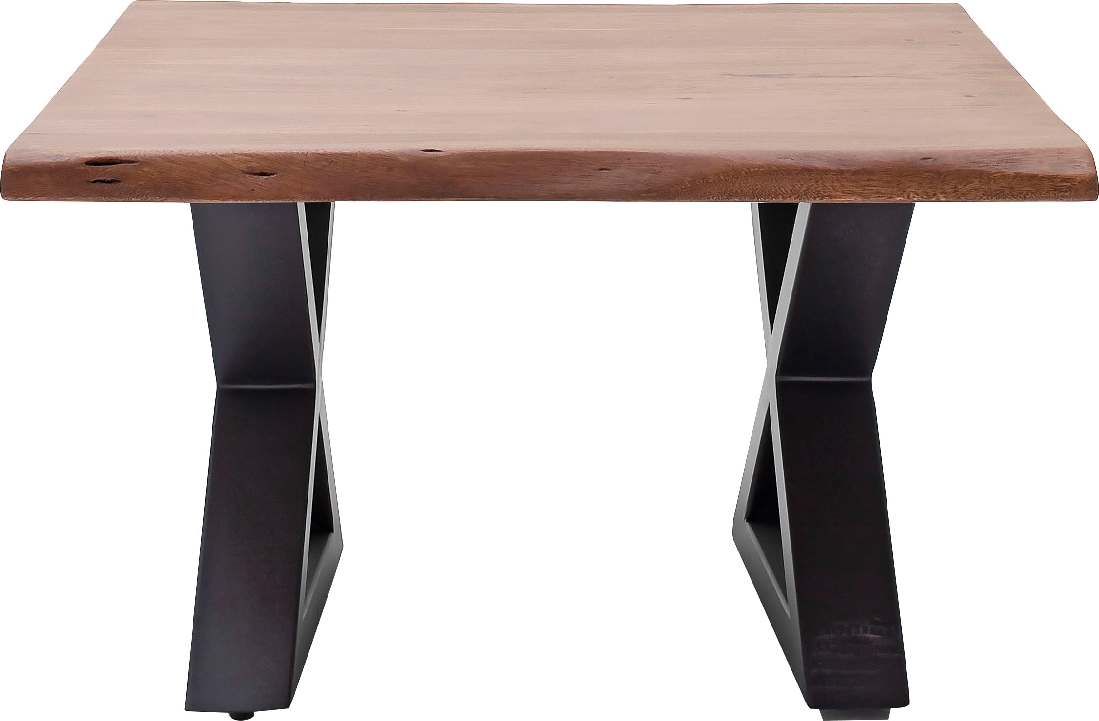 MCA furniture Couchtisch »Cartagena«, Couchtisch Massivholz mit Baumkante und natürlichen Rissen und Löchern