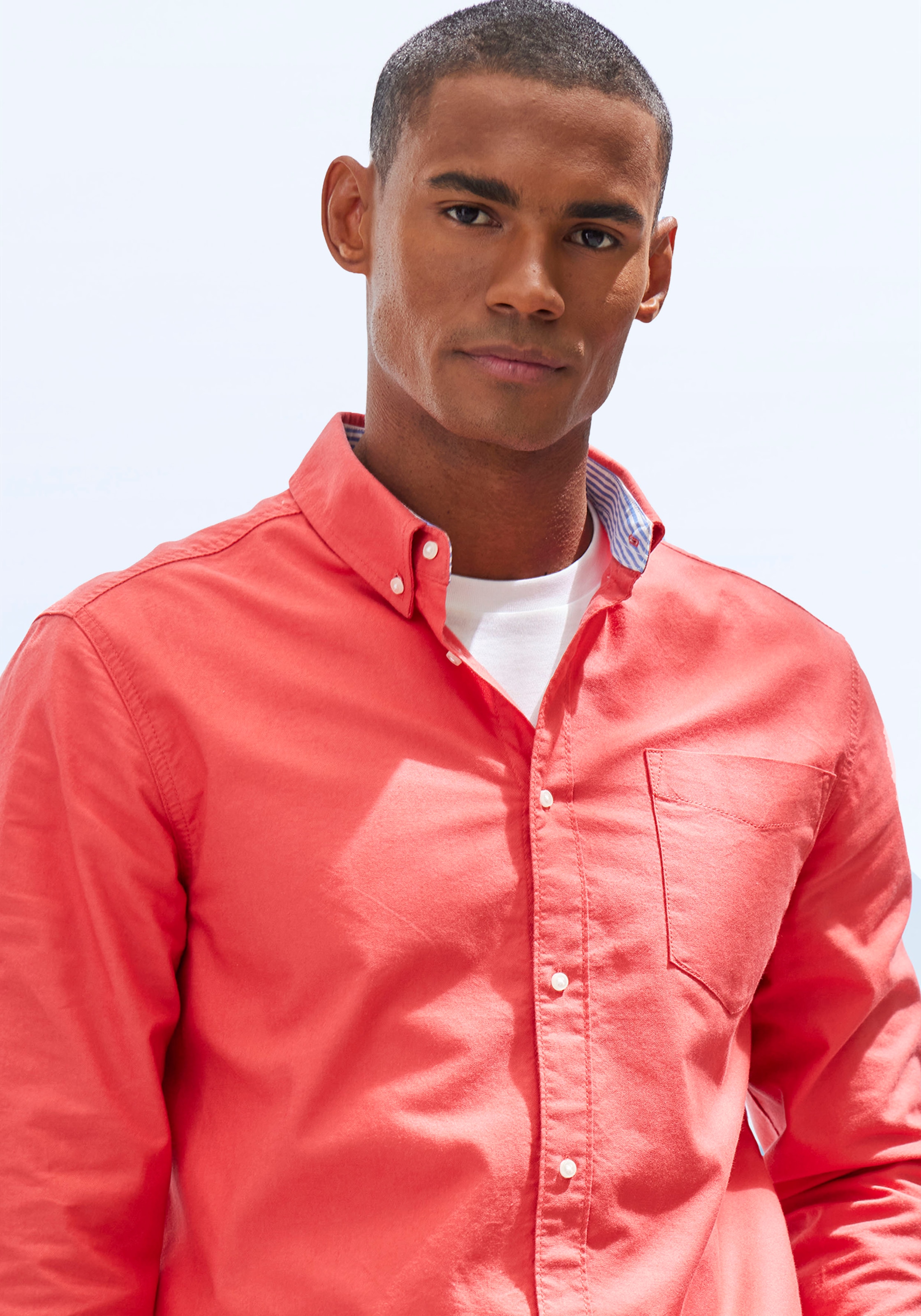 H.I.S Langarmhemd »regular-fit«, mit Button-down-Kragen, reine Baumwolle