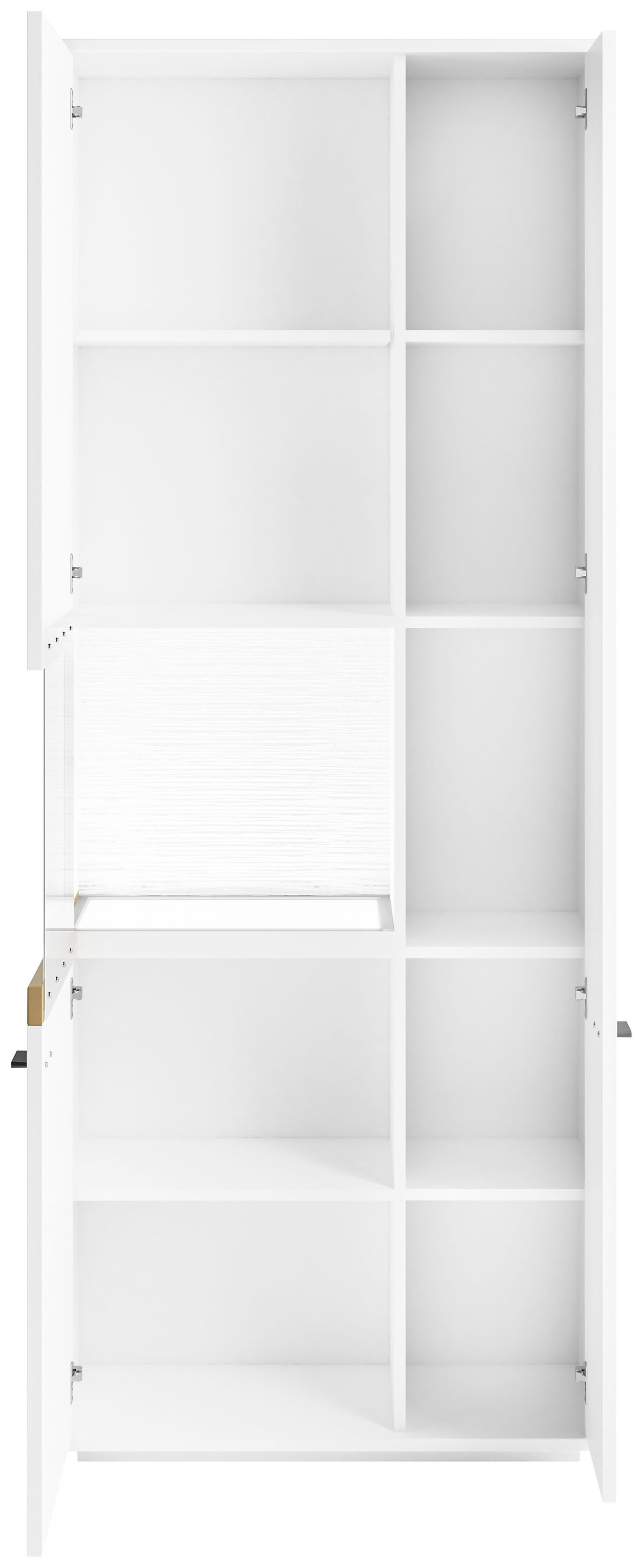 Thumbnail - set one by Musterring Glasvitrine "Lancaster" Farben weiß oder grau mit Eicheabsetzung, mit LED-Beleuchtung