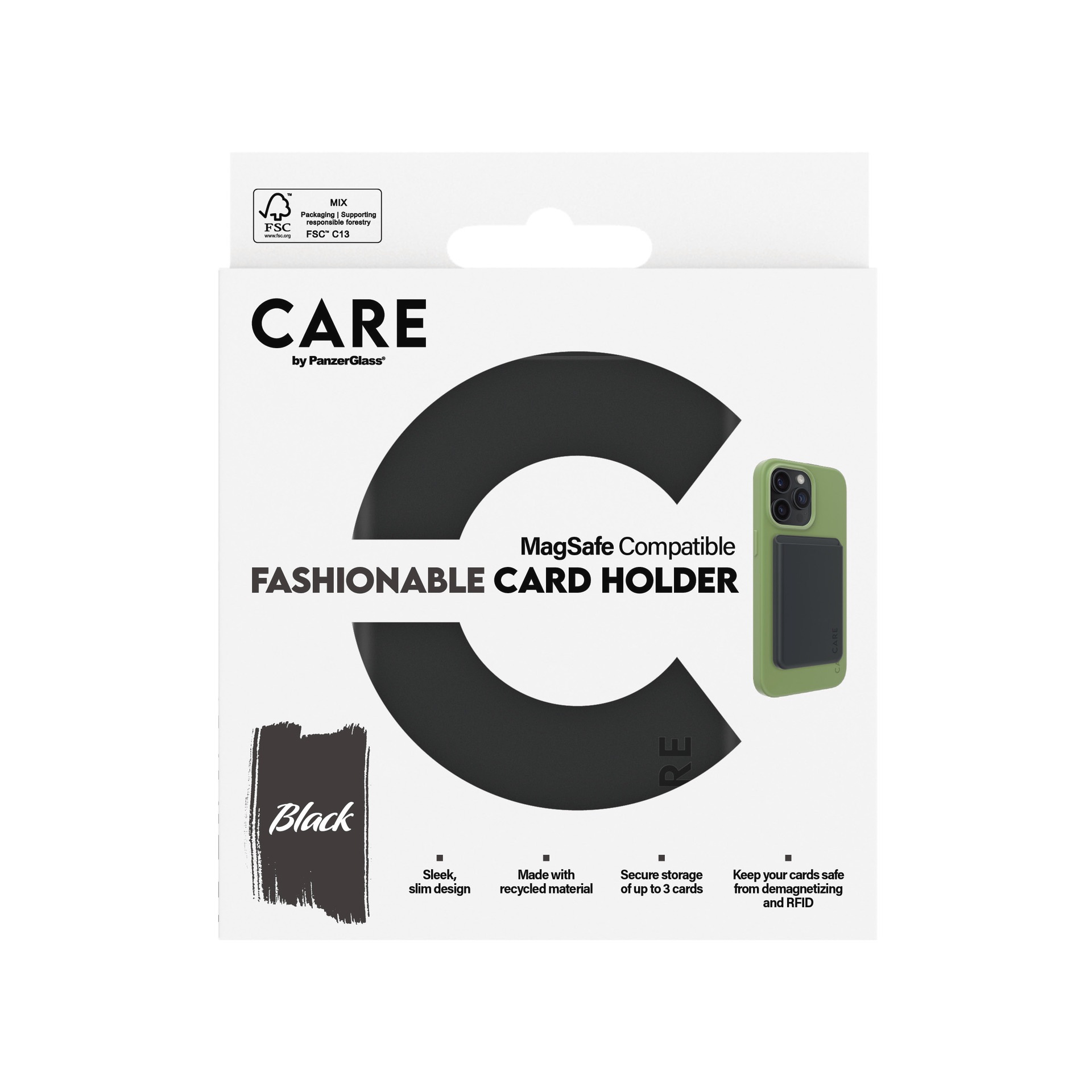 CARE by PanzerGlass Etui »Fashionable Card Holder mit MagSafe für Apple iPhone«, iPhone 12-iPhone 13-iPhone 14, Kartenhalter, Schutzhülle, MagSafe Case, Schutzcase, stoßfest