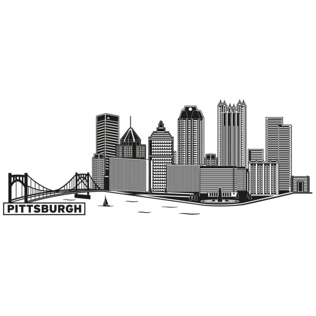 Wall-Art Wandtattoo »XXL Stadt Skyline Pittsburgh 120cm«, (1 St.)