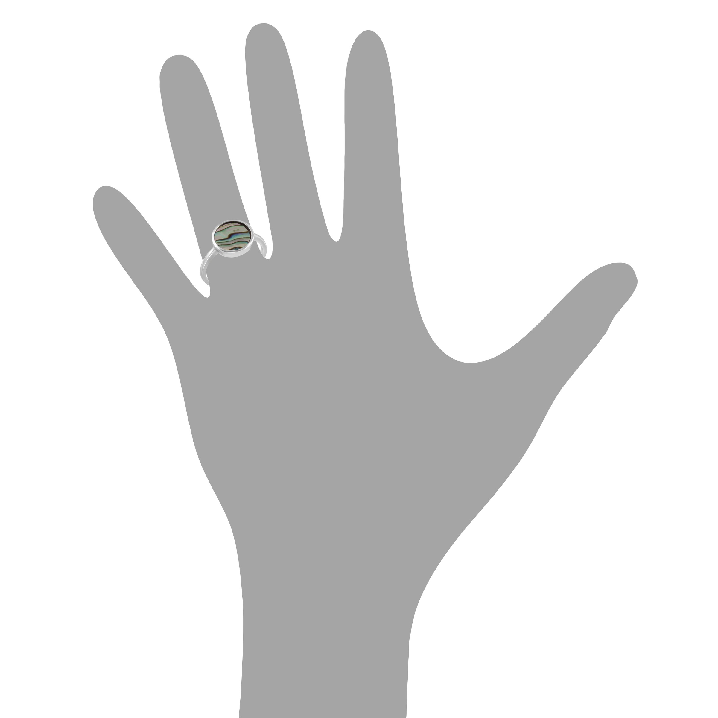 Vivance 925 Silver Abalone Ring White Size 62 2