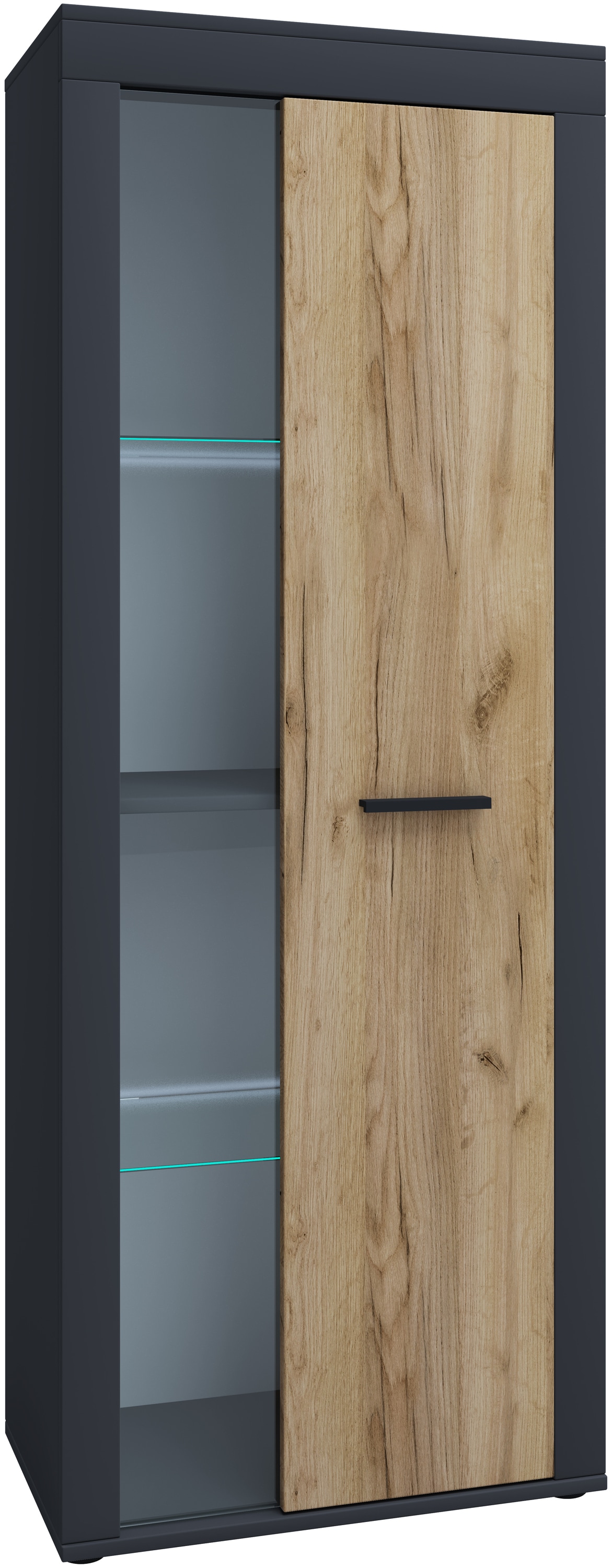 Kommode VCM, B:60cm T:35cm, braun, Schränke, "Schrank Vitrine Wohnzimmer Holz Glas Usilo"