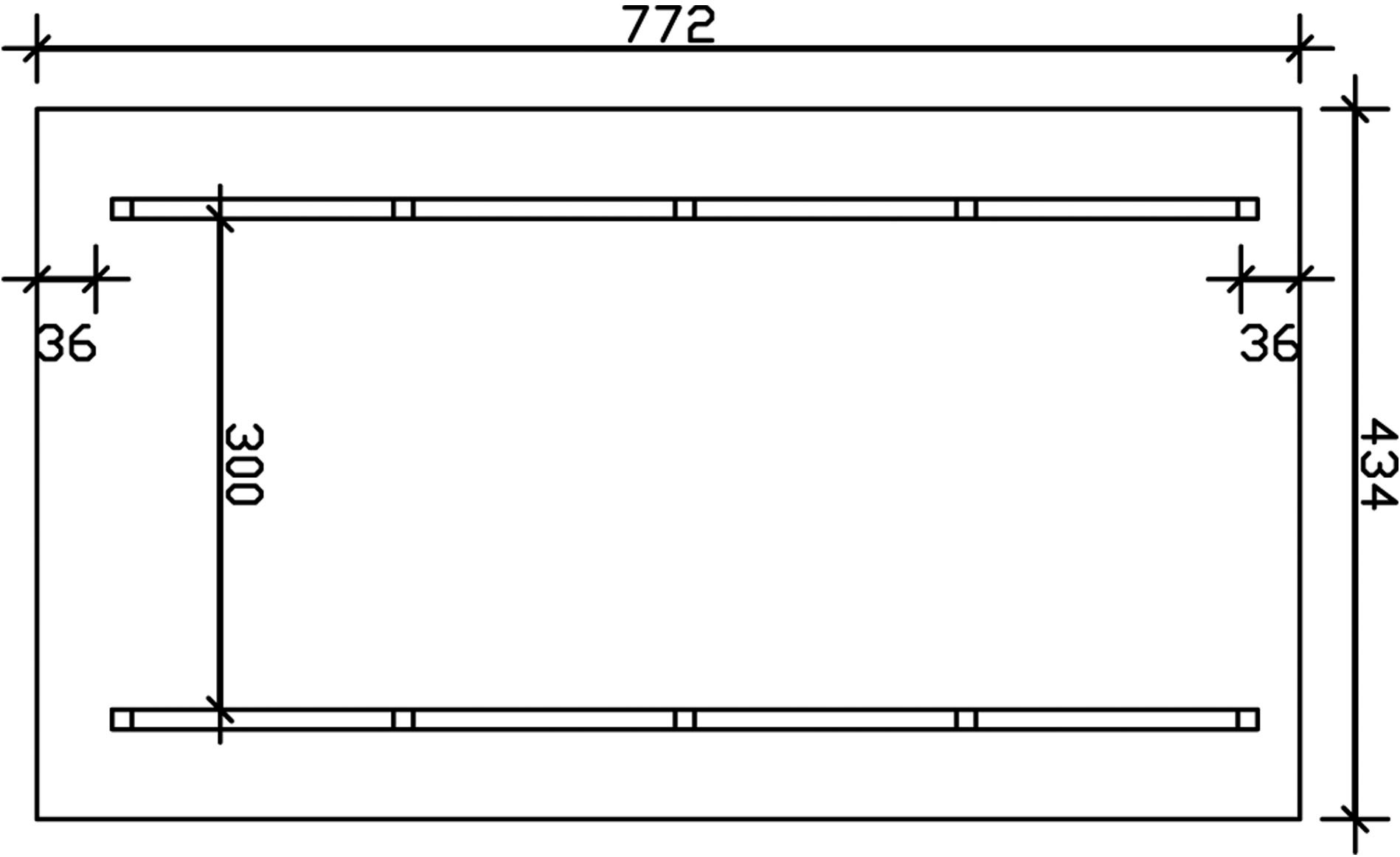 Skanholz Einzelcarport »Schwarzwald«, KVH-Fichte, 300 cm, Natur, mit Dachlattung