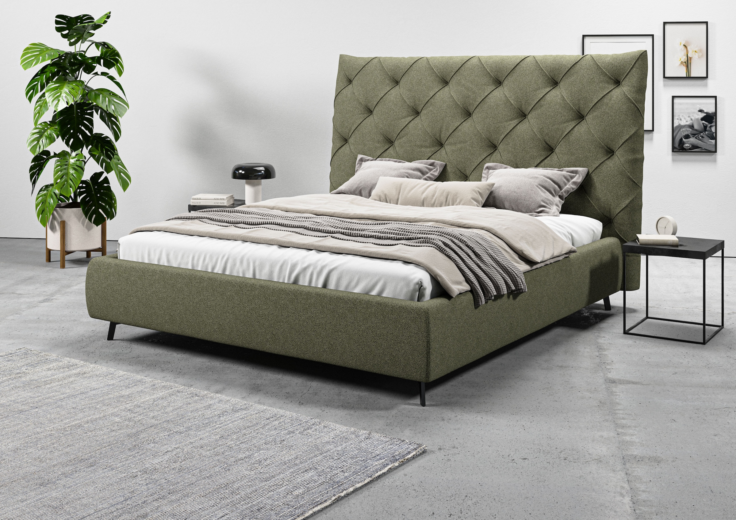 Home affaire Polsterbett "Maxime, in 4 Breiten bis 200cm, auch in Leder" Ko günstig online kaufen