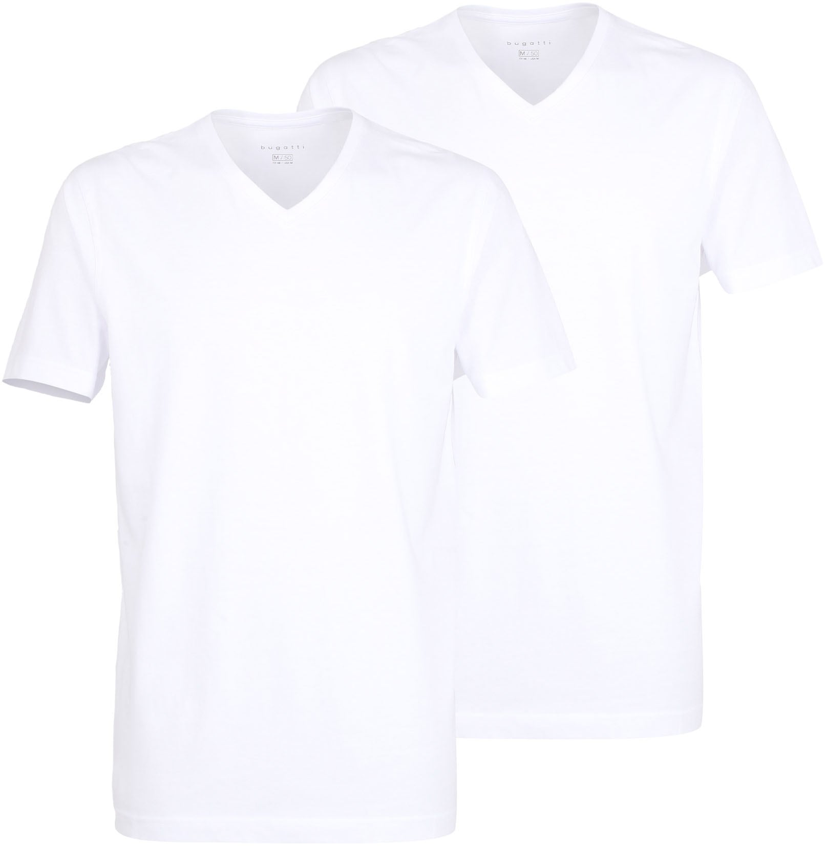 bugatti T-Shirt "Bari", (2er Pack), V-Ausschnitt, Kurzarm, basic, Baumwolle günstig online kaufen