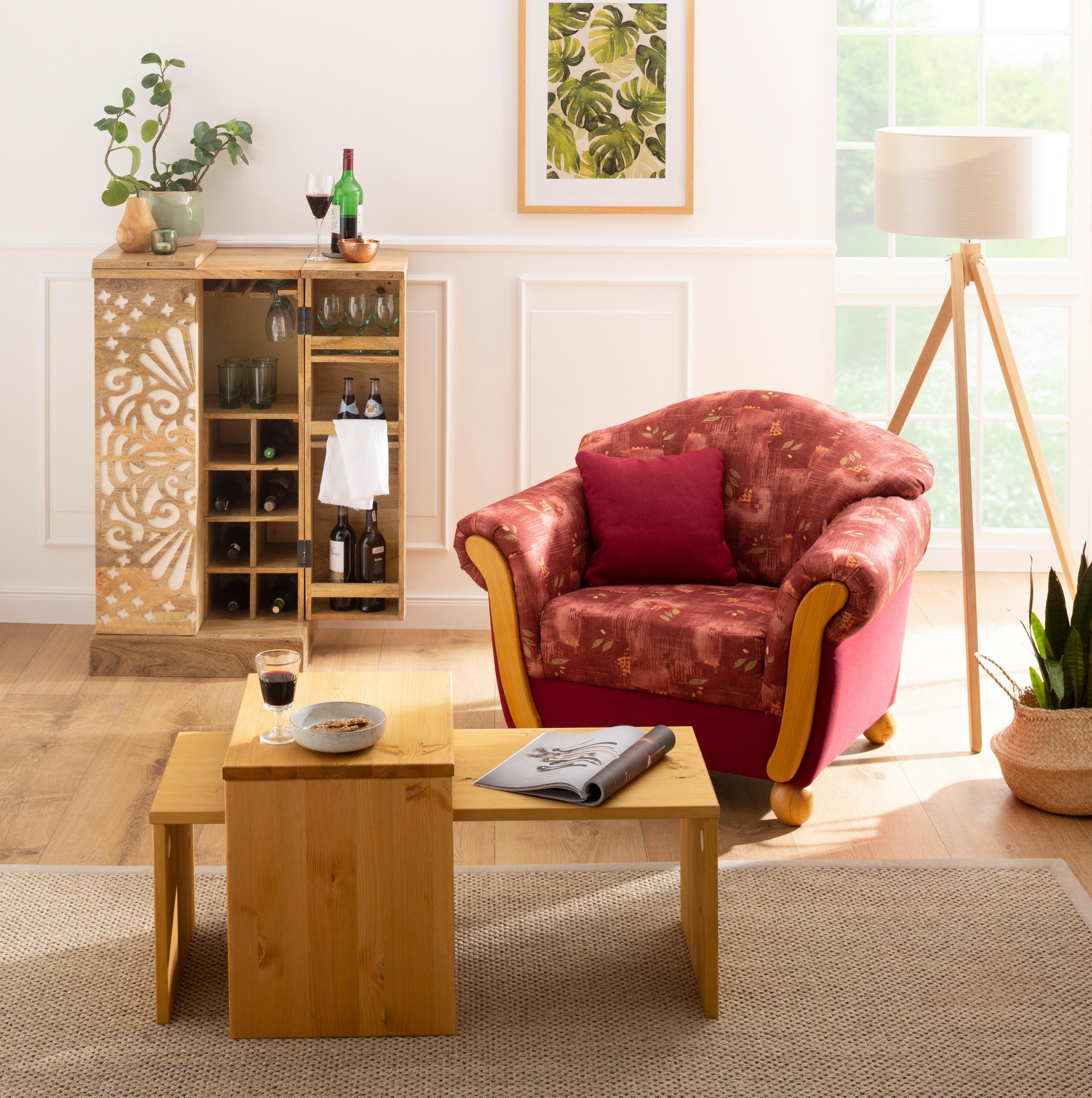 Home affaire Couchtisch "Leinz" Set, 2 Stk. tlg. aus Kiefer, Tischplatten i günstig online kaufen