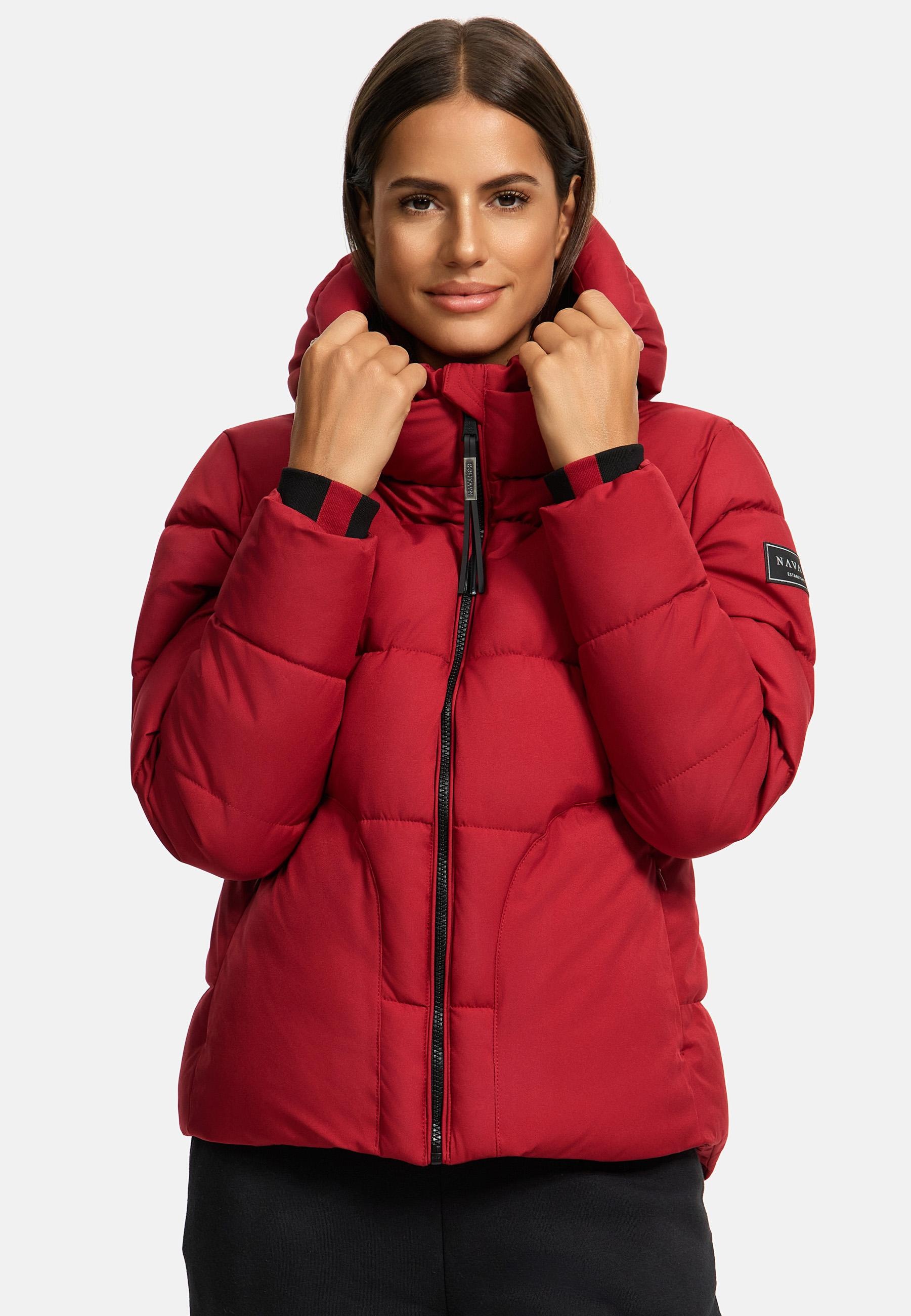 Navahoo Steppjacke »Lachperle XIV«, mit Kapuze, Kurze gesteppte Damen Winterjacke mit hohem Kragen und Kapuze