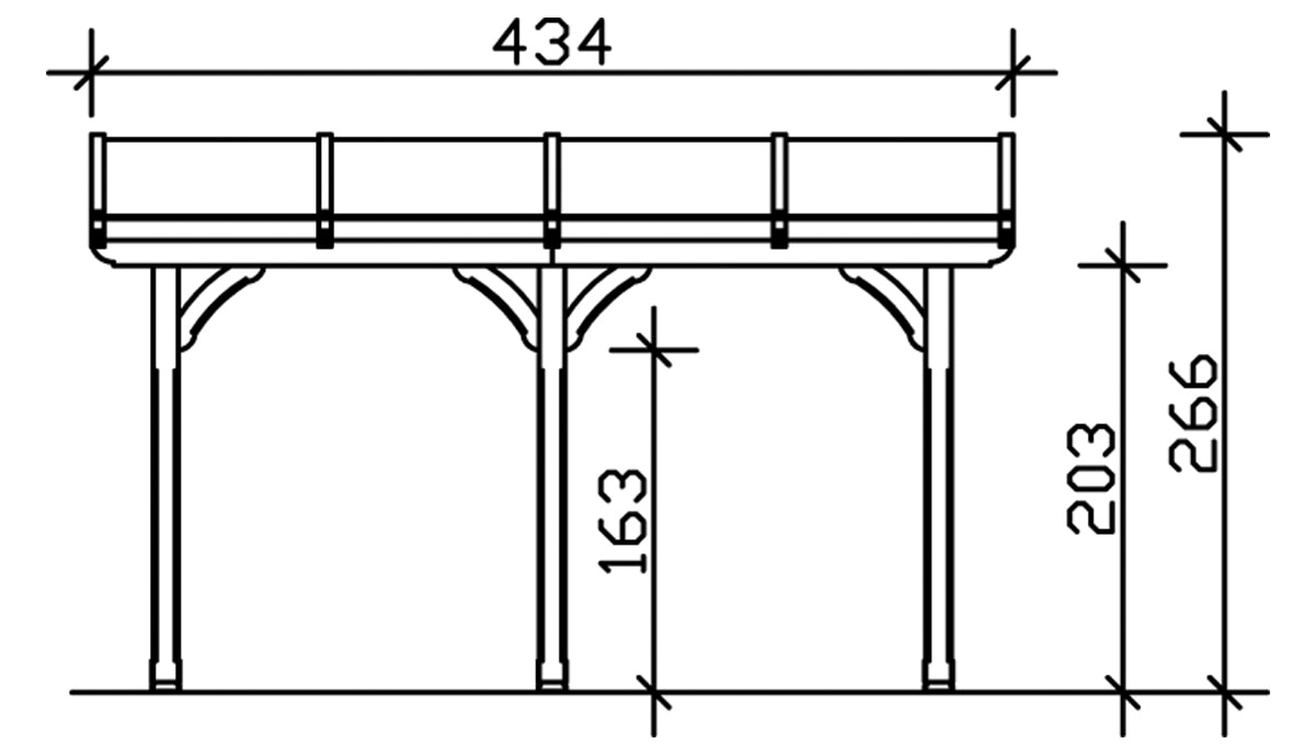 Skanholz Terrassendach »Rimini« 434 cm Breite, verschiedene Tiefen