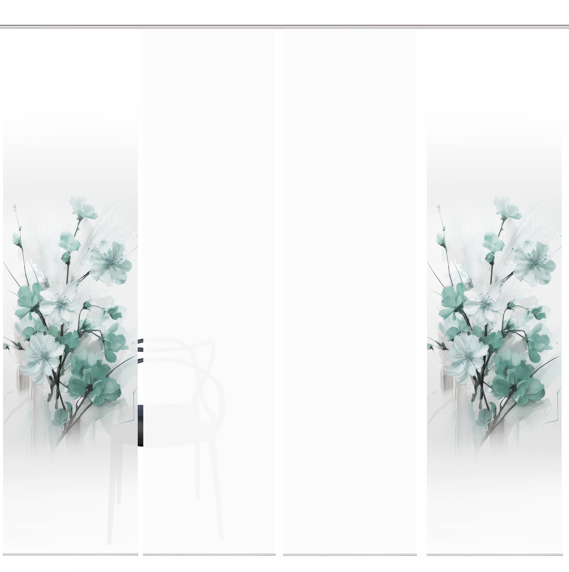 HOME WOHNIDEEN Schiebegardine »LOTUS« Paneelwagen 4 Stk. tlg. Schiebewand Seidenoptik, SET, Digitaldruck