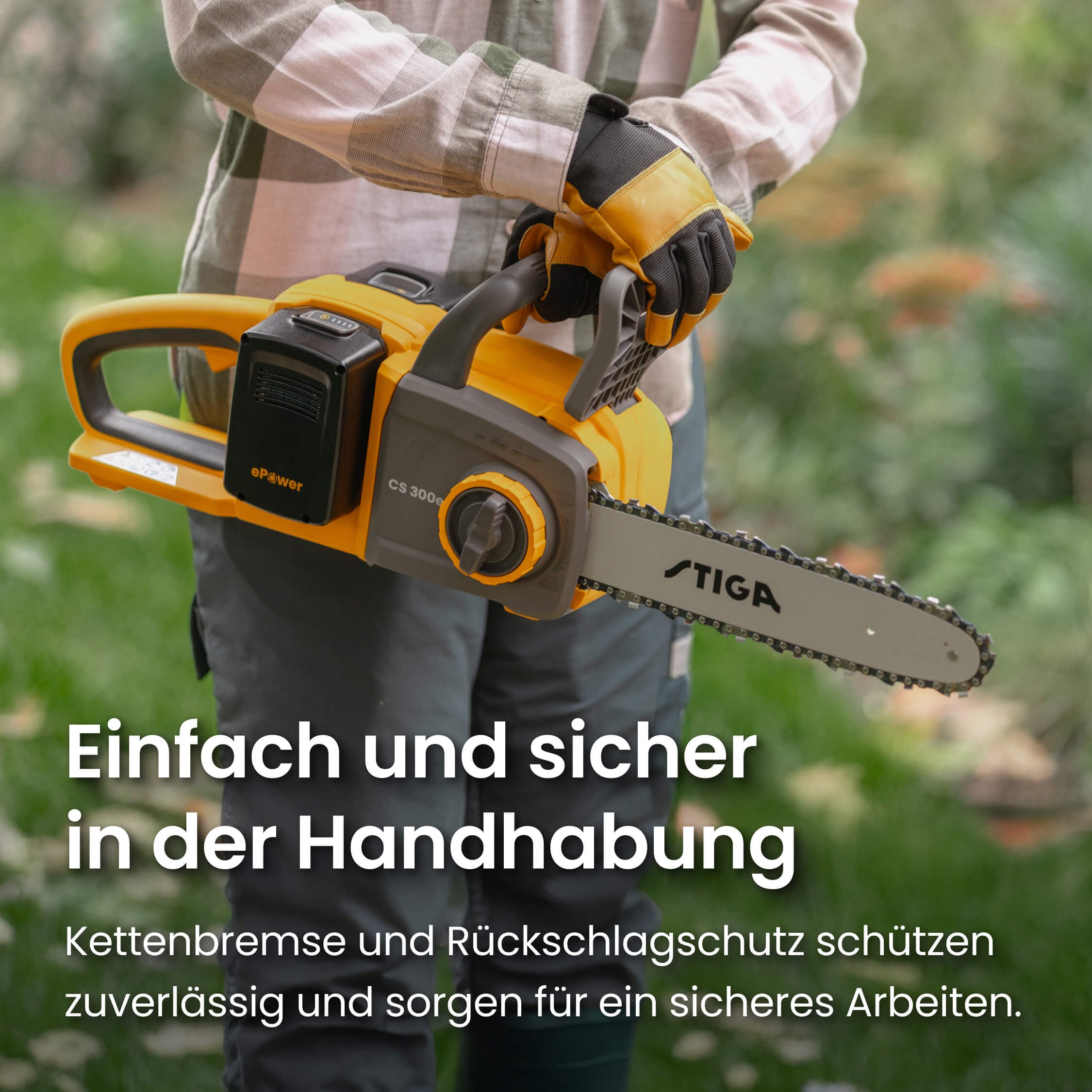 STIGA GARDEN Akku-Kettensäge »CS 300e« 12" Schwert, inkl. 2x 4 Ah Akku und Ladegerät