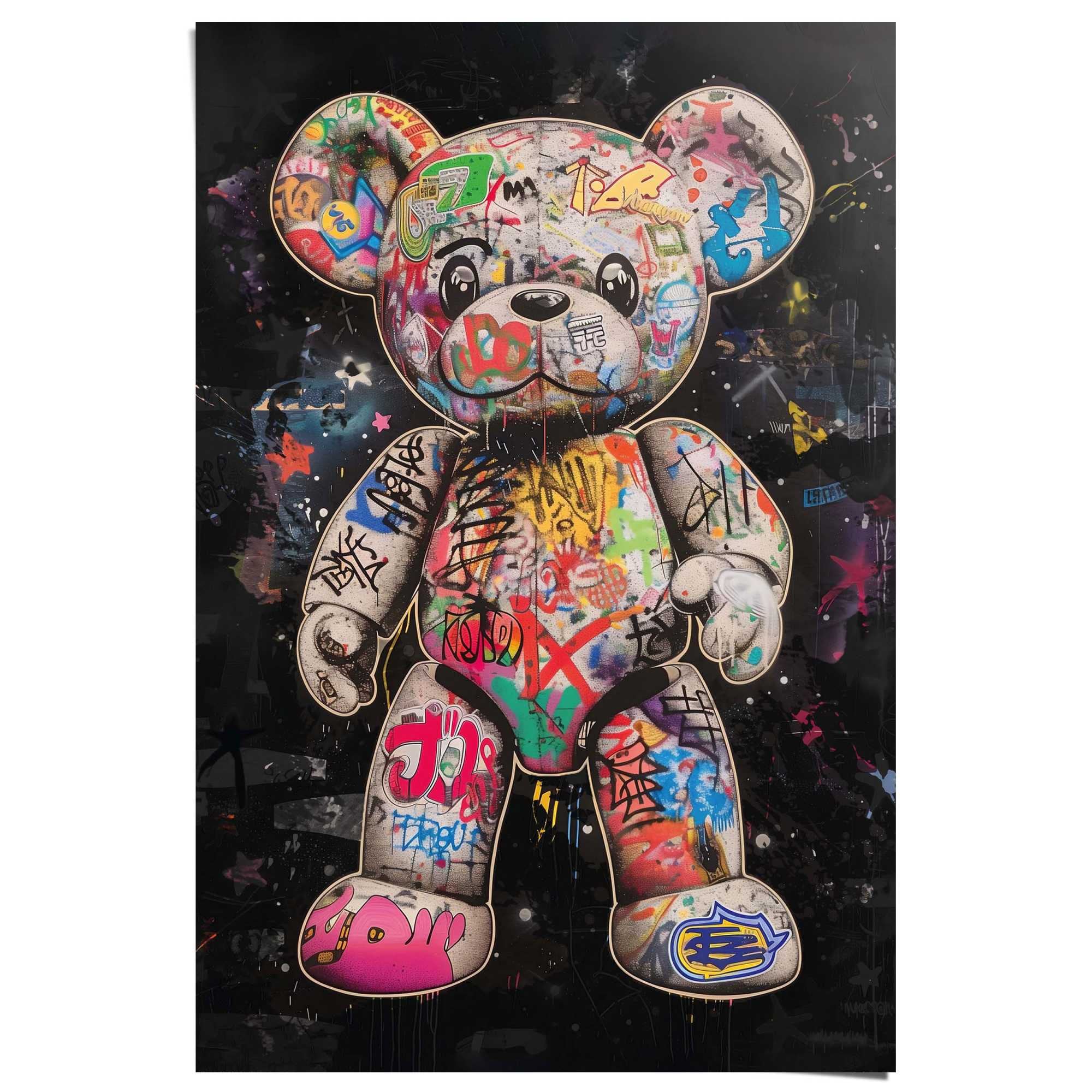 Reinders "Graffiti-Bär" Kinderzimmer - Mehrfarbig - 150 gr. Papier - Tiere - 61x91,5 cm